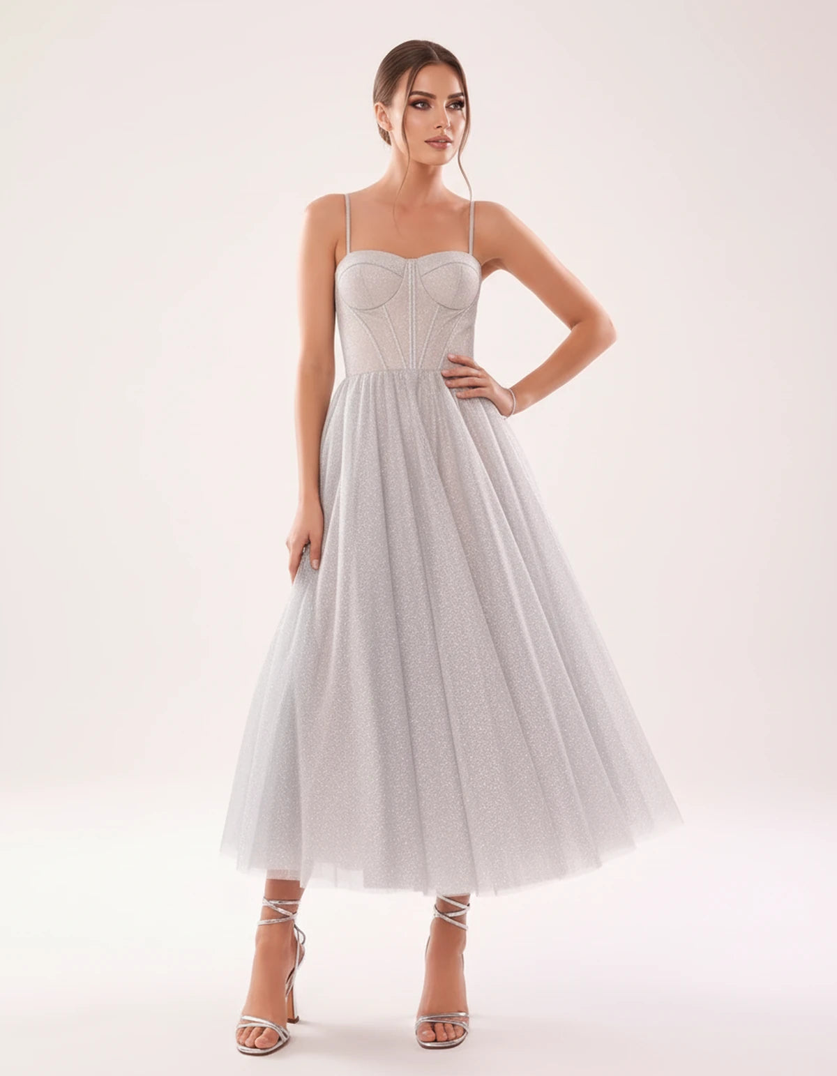 Marsanne Midi Dresses — White | SKU: SD-90818-white-2,SD-90818-white-4,SD-90818-white-6,SD-90818-white-8,SD-90818-white-10,SD-90818-white-12,SD-90818-white-14,SD-90818-white-16,SD-90818-white-16W,SD-90818-white-18W,SD-90818-white-20W,SD-90818-white-22W