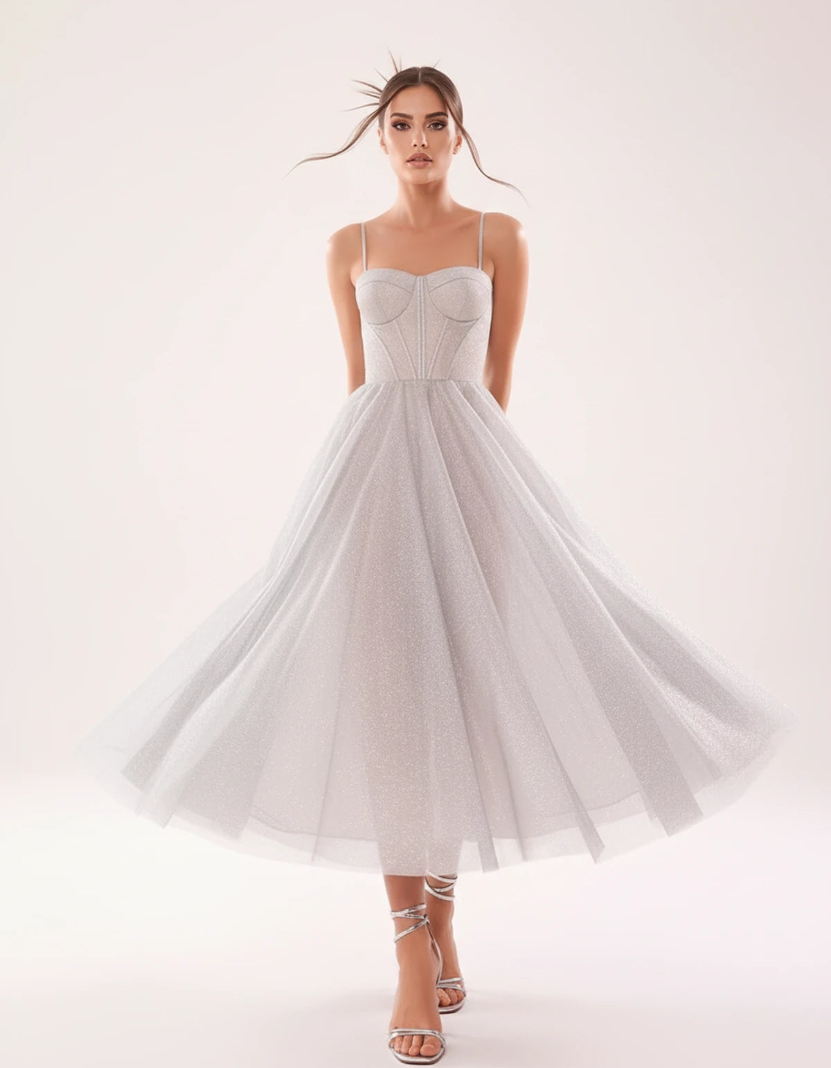 Marsanne Midi Dresses — White | SKU: SD-90818-white-2,SD-90818-white-4,SD-90818-white-6,SD-90818-white-8,SD-90818-white-10,SD-90818-white-12,SD-90818-white-14,SD-90818-white-16,SD-90818-white-16W,SD-90818-white-18W,SD-90818-white-20W,SD-90818-white-22W
