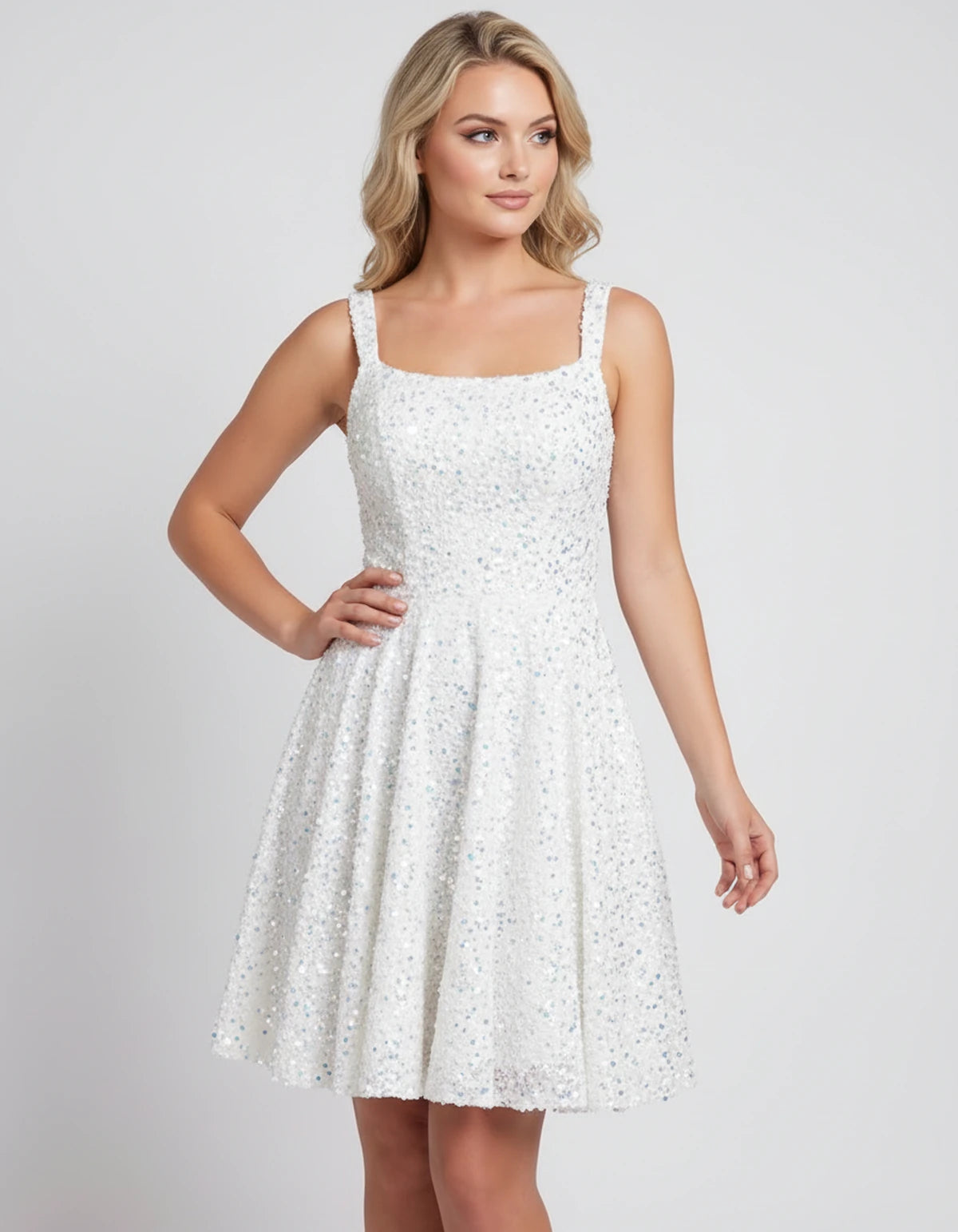 Mathilde Mini Dress — Colorful White | SKU: SD-80928-colorfulwhite-2,SD-80928-colorfulwhite-4,SD-80928-colorfulwhite-6,SD-80928-colorfulwhite-8,SD-80928-colorfulwhite-10,SD-80928-colorfulwhite-12,SD-80928-colorfulwhite-14,SD-80928-colorfulwhite-16,SD-80928-colorfulwhite-16W,SD-80928-colorfulwhite-18W,SD-80928-colorfulwhite-20W,SD-80928-colorfulwhite-22W