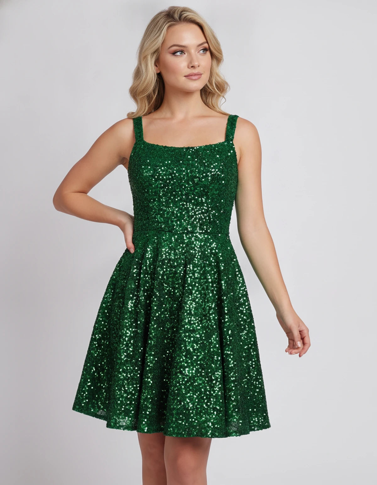 Mathilde Mini Dress — Green | SKU: SD-80928-green-2,SD-80928-green-4,SD-80928-green-6,SD-80928-green-8,SD-80928-green-10,SD-80928-green-12,SD-80928-green-14,SD-80928-green-16,SD-80928-green-16W,SD-80928-green-18W,SD-80928-green-20W,SD-80928-green-22W