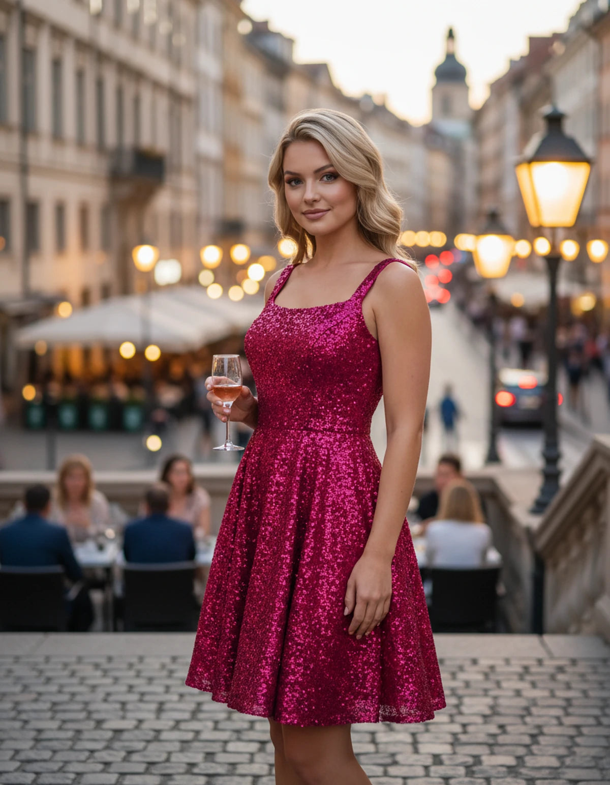 Mathilde Mini Dress — Pink | SKU: SD-80928-pink-2,SD-80928-pink-4,SD-80928-pink-6,SD-80928-pink-8,SD-80928-pink-10,SD-80928-pink-12,SD-80928-pink-14,SD-80928-pink-16,SD-80928-pink-16W,SD-80928-pink-18W,SD-80928-pink-20W,SD-80928-pink-22W