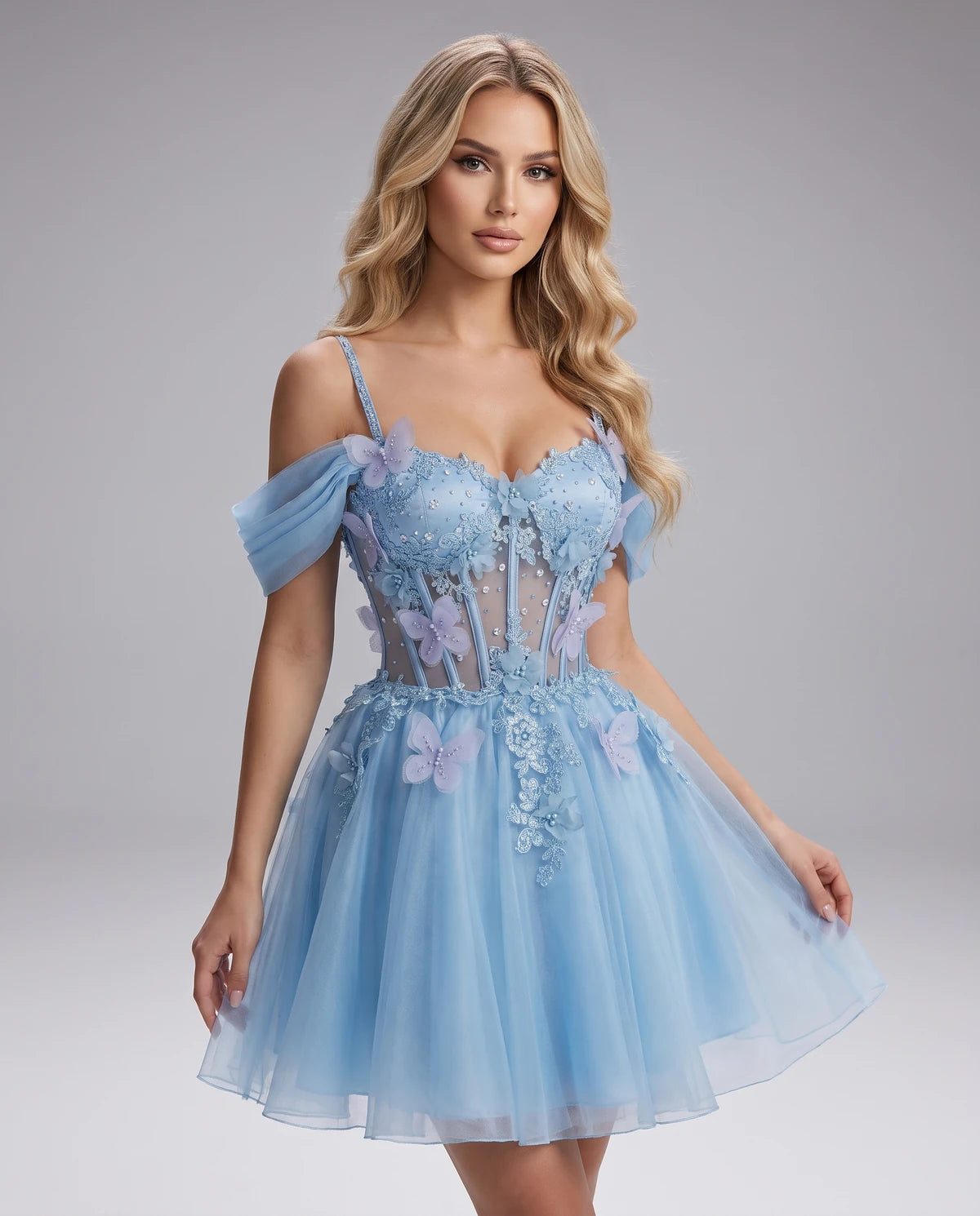 Mayfair Maxi Dress — Light Blue