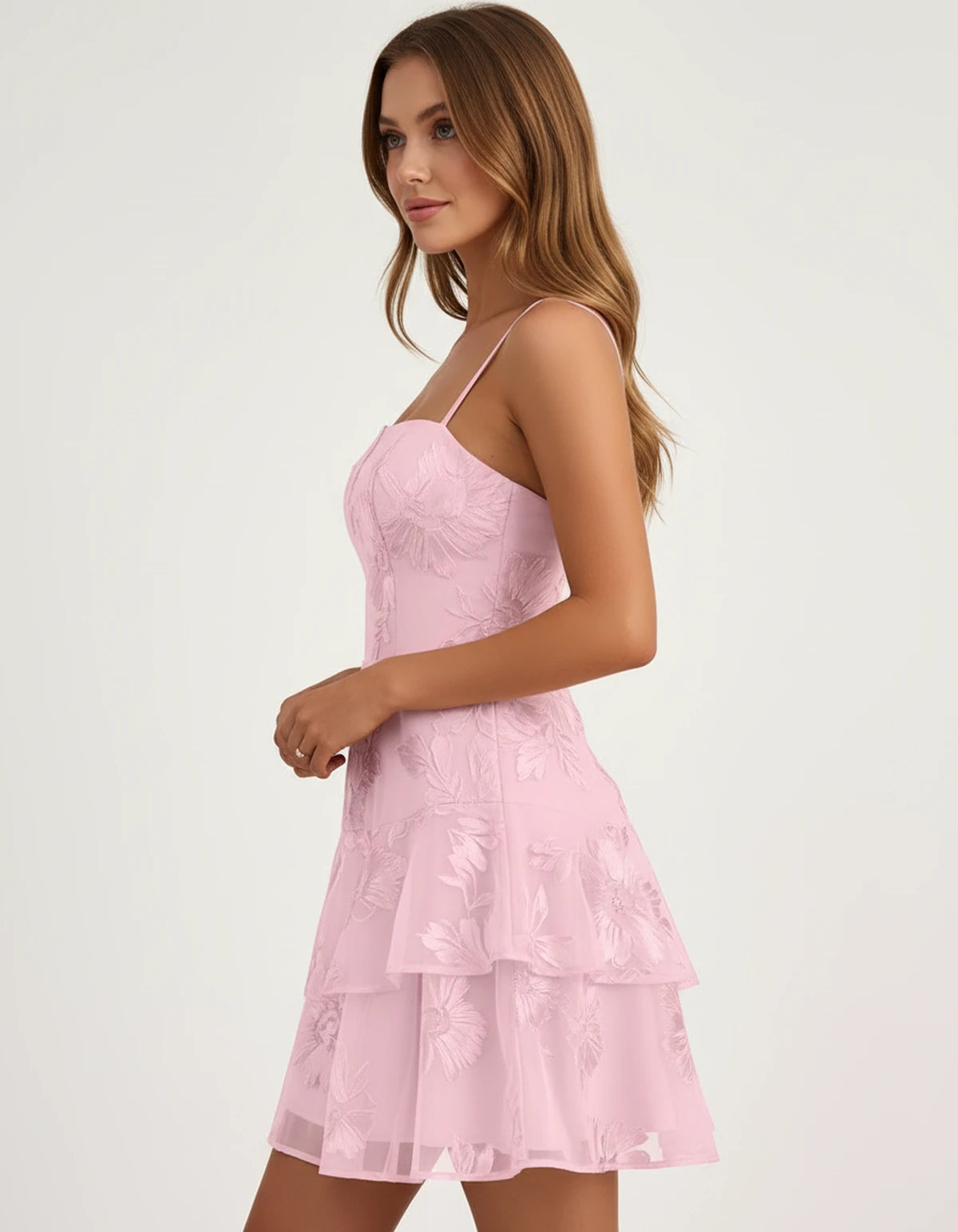 Maylis Mini Dress — Pink | SKU: SD-90590-pink-2,SD-90590-pink-4,SD-90590-pink-6,SD-90590-pink-8,SD-90590-pink-10,SD-90590-pink-12,SD-90590-pink-14,SD-90590-pink-16,SD-90590-pink-16W,SD-90590-pink-18,SD-90590-pink-18W,SD-90590-pink-20W