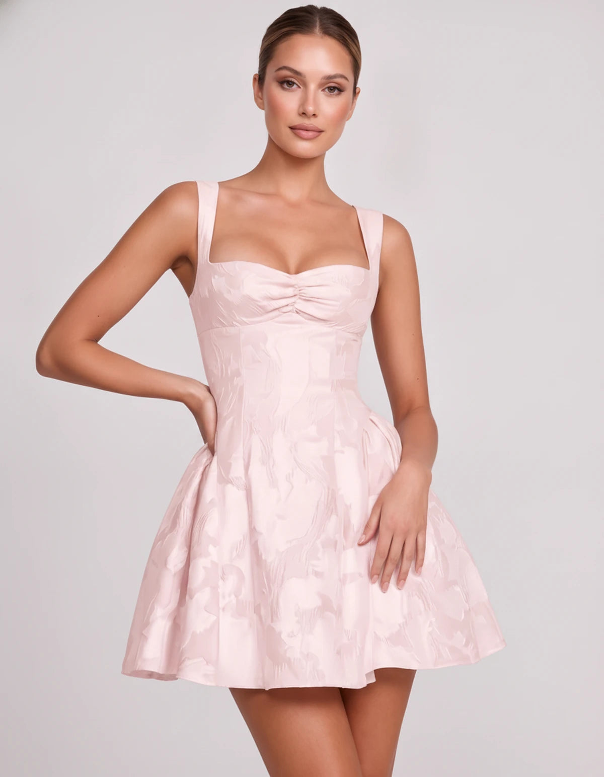 Melantha Mini Dress — Blush | SKU: SD-13166-blush-2,SD-13166-blush-4,SD-13166-blush-6,SD-13166-blush-8,SD-13166-blush-10,SD-13166-blush-12,SD-13166-blush-14,SD-13166-blush-16,SD-13166-blush-16W,SD-13166-blush-18W,SD-13166-blush-20W,SD-13166-blush-22W