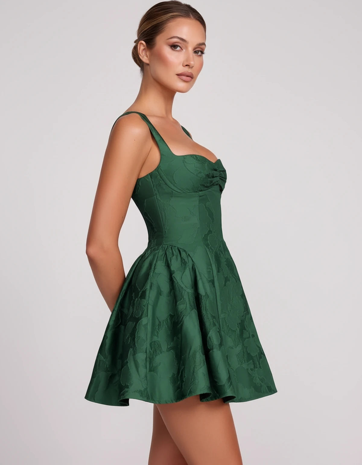 Melantha Mini Dress — Emerald Green | SKU: SD-13166-emeraldgreen-2,SD-13166-emeraldgreen-4,SD-13166-emeraldgreen-6,SD-13166-emeraldgreen-8,SD-13166-emeraldgreen-10,SD-13166-emeraldgreen-12,SD-13166-emeraldgreen-14,SD-13166-emeraldgreen-16,SD-13166-emeraldgreen-16W,SD-13166-emeraldgreen-18W,SD-13166-emeraldgreen-20W,SD-13166-emeraldgreen-22W