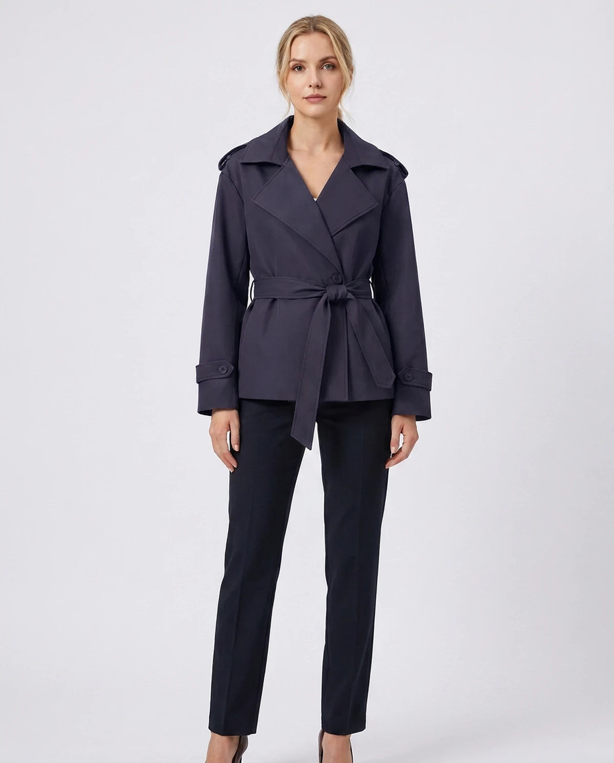 Melisande Coat — Short Navy Blue