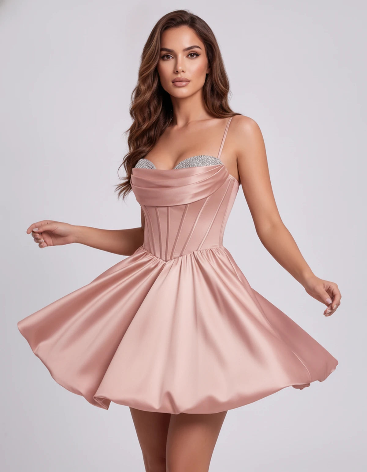Messina Mini Dress — Dusty Rose | SKU: SD-03643-dustyrose-2,SD-03643-dustyrose-4,SD-03643-dustyrose-6,SD-03643-dustyrose-8,SD-03643-dustyrose-10,SD-03643-dustyrose-12,SD-03643-dustyrose-14,SD-03643-dustyrose-16,SD-03643-dustyrose-16W,SD-03643-dustyrose-18W,SD-03643-dustyrose-20W,SD-03643-dustyrose-22W