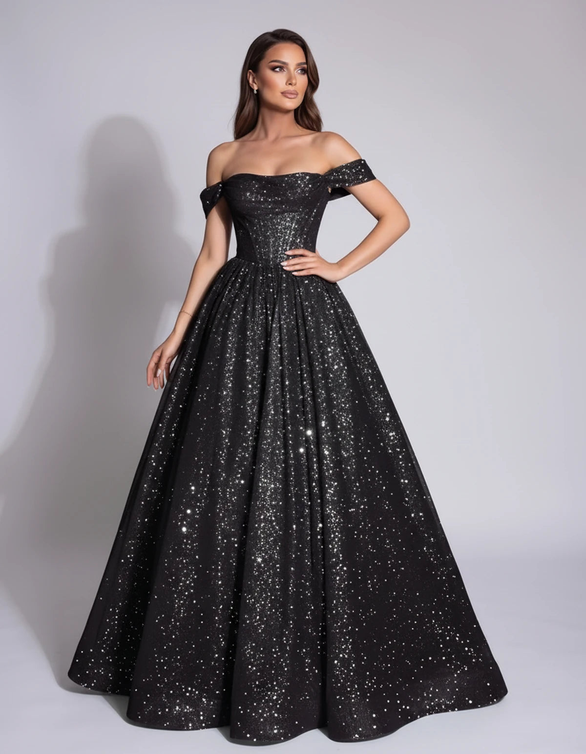Michaela Maxi Dress — Black | SKU: SD-02968-black-2,SD-02968-black-4,SD-02968-black-6,SD-02968-black-8,SD-02968-black-10,SD-02968-black-12,SD-02968-black-14,SD-02968-black-16,SD-02968-black-16W,SD-02968-black-18W,SD-02968-black-20W,SD-02968-black-22W