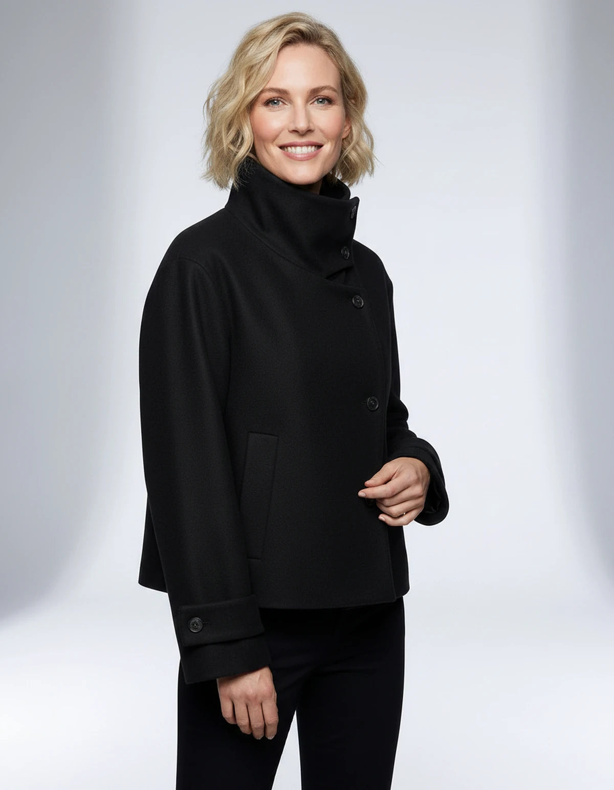 Mirabelle Coat — Black | SKU: SD-27400-black-XS,SD-27400-black-S,SD-27400-black-M,SD-27400-black-L