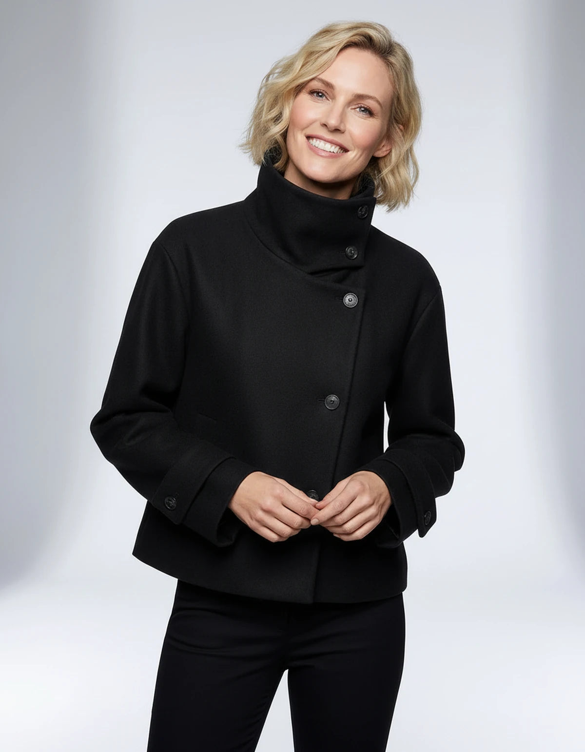 Mirabelle Coat — Black | SKU: SD-27400-black-XS,SD-27400-black-S,SD-27400-black-M,SD-27400-black-L
