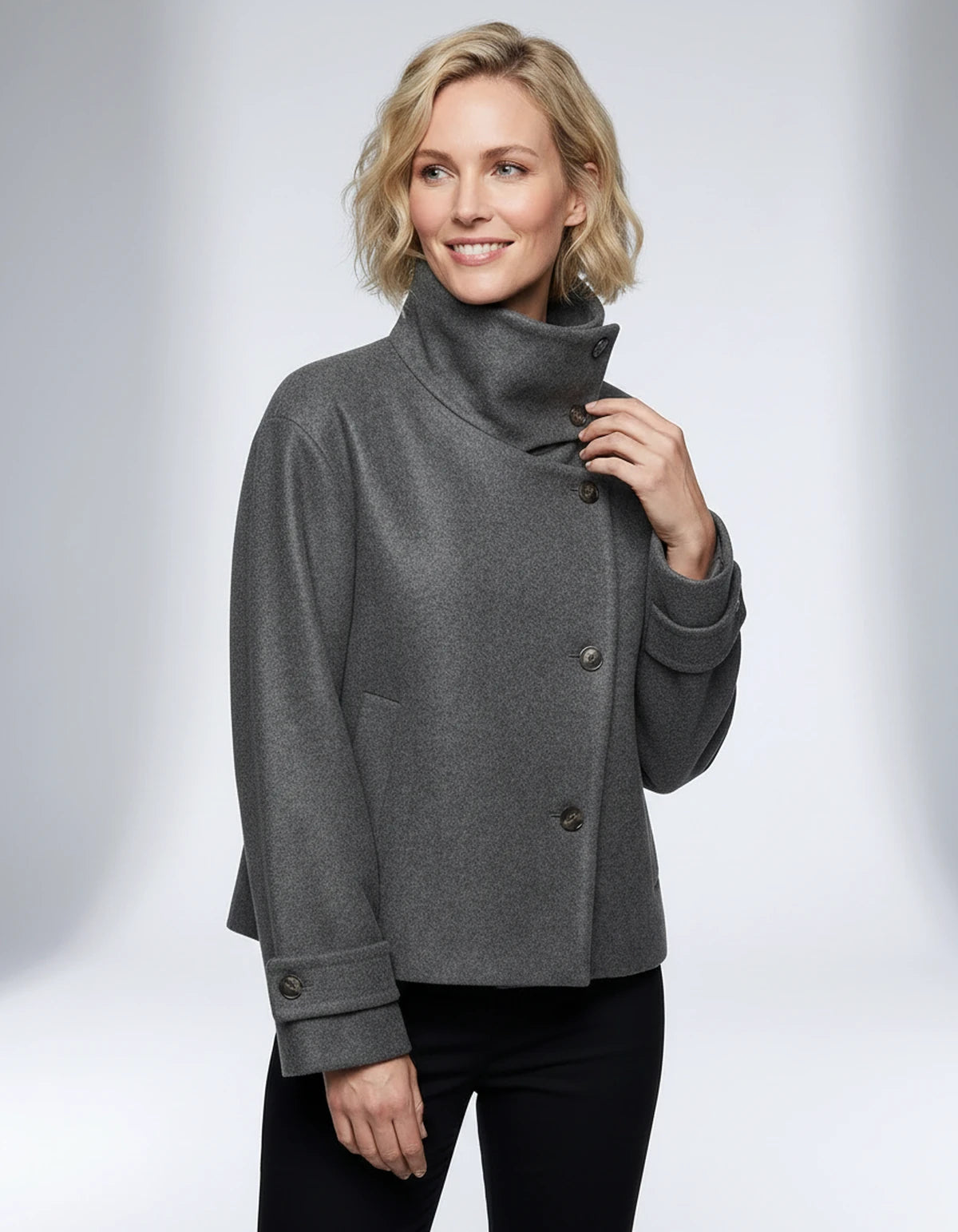 Mirabelle Coat — Gray | SKU: SD-27400-gray-XS,SD-27400-gray-S,SD-27400-gray-M,SD-27400-gray-L