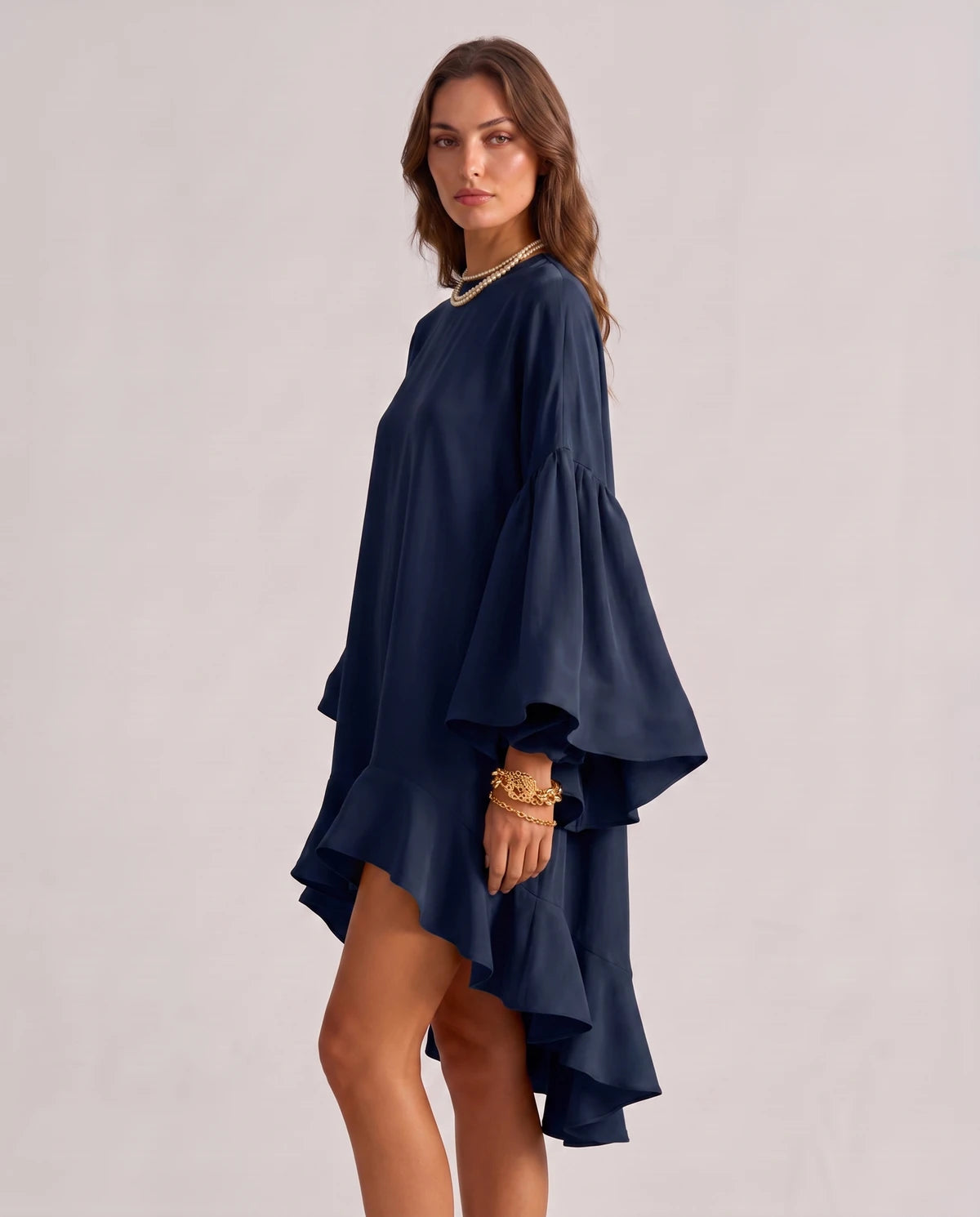 Mirielle Midi Dresses — Navy Blue | SKU: SD-95642-navyblue-XS,SD-95642-navyblue-S,SD-95642-navyblue-M,SD-95642-navyblue-L,SD-95642-navyblue-XL,SD-95642-navyblue-2XL
