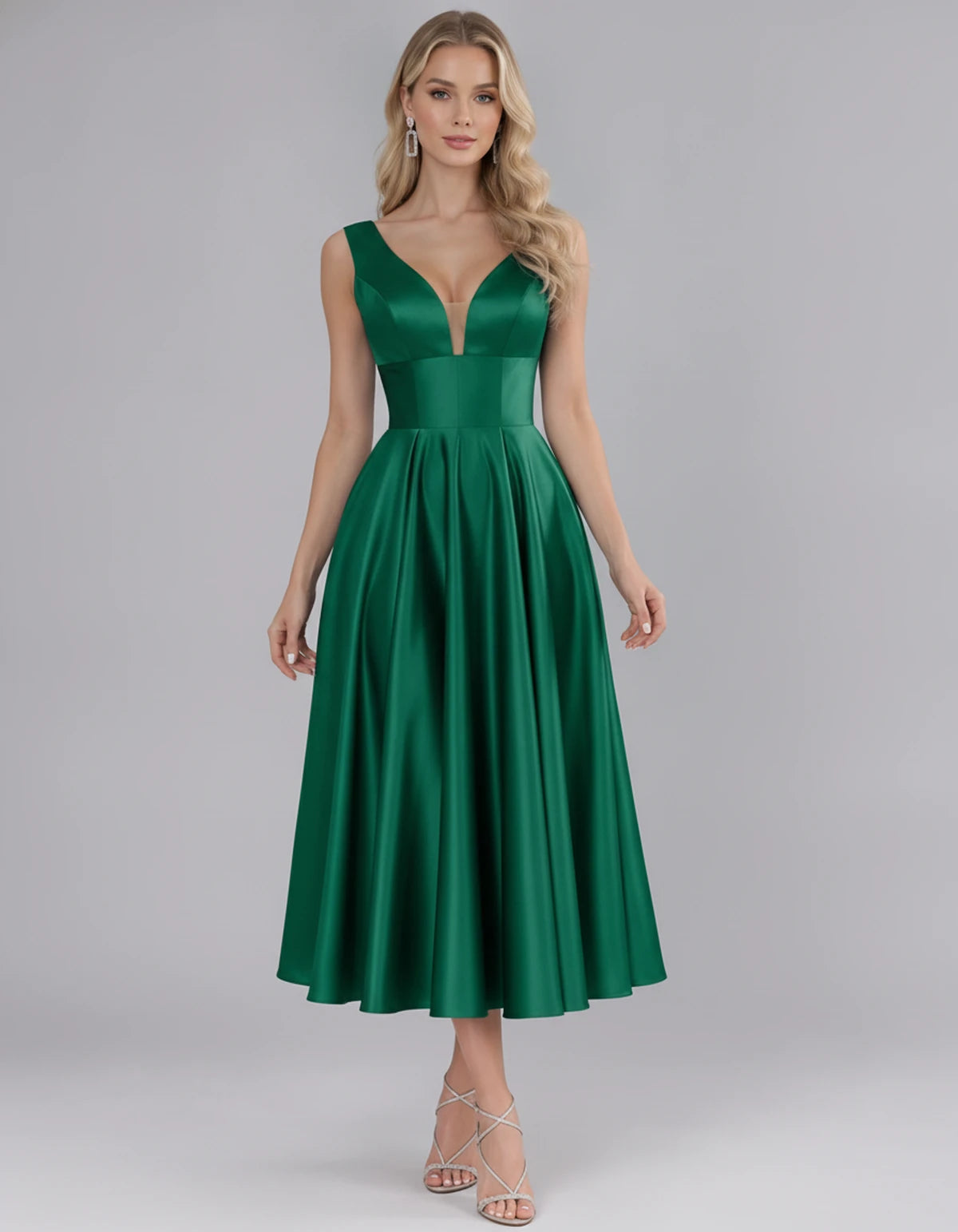 Montaigne Midi Dresses — Emerald Green | SKU: SD-07068-emeraldgreen-2,SD-07068-emeraldgreen-4,SD-07068-emeraldgreen-6,SD-07068-emeraldgreen-8,SD-07068-emeraldgreen-10,SD-07068-emeraldgreen-12,SD-07068-emeraldgreen-14,SD-07068-emeraldgreen-16,SD-07068-emeraldgreen-16W,SD-07068-emeraldgreen-18W