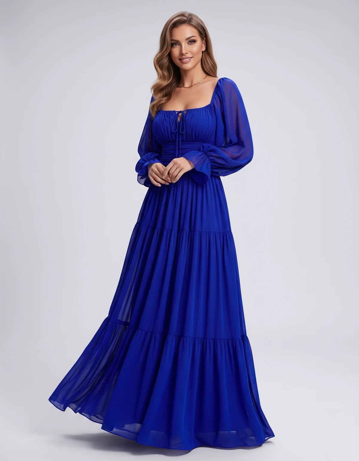 Morvenna Maxi Dress — Blue | SKU: SD-97018-blue-XS,SD-97018-blue-S,SD-97018-blue-M,SD-97018-blue-L,SD-97018-blue-XL,SD-97018-blue-2XL