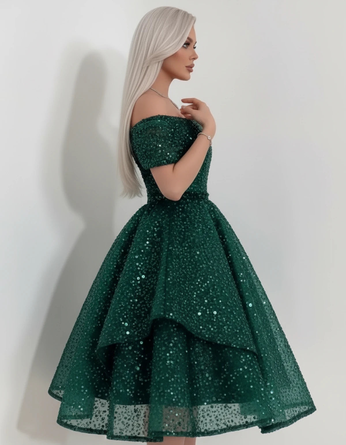 Nacrelle Mini Dress — Green | SKU: SD-11108-green-2,SD-11108-green-4,SD-11108-green-6,SD-11108-green-8,SD-11108-green-10,SD-11108-green-12,SD-11108-green-14,SD-11108-green-16,SD-11108-green-16W,SD-11108-green-18W,SD-11108-green-20W,SD-11108-green-22W