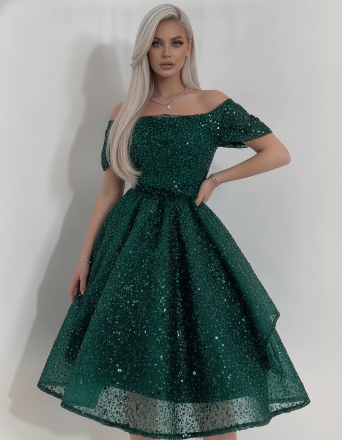 Nacrelle Mini Dress — Green | SKU: SD-11108-green-2,SD-11108-green-4,SD-11108-green-6,SD-11108-green-8,SD-11108-green-10,SD-11108-green-12,SD-11108-green-14,SD-11108-green-16,SD-11108-green-16W,SD-11108-green-18W,SD-11108-green-20W,SD-11108-green-22W