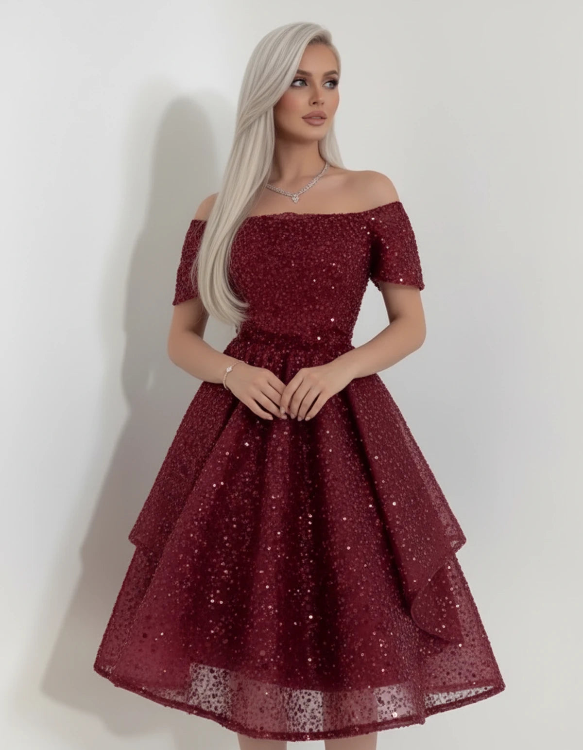 Nacrelle Mini Dress — Red | SKU: SD-11108-red-2,SD-11108-red-4,SD-11108-red-6,SD-11108-red-8,SD-11108-red-10,SD-11108-red-12,SD-11108-red-14,SD-11108-red-16,SD-11108-red-16W,SD-11108-red-18W,SD-11108-red-20W,SD-11108-red-22W