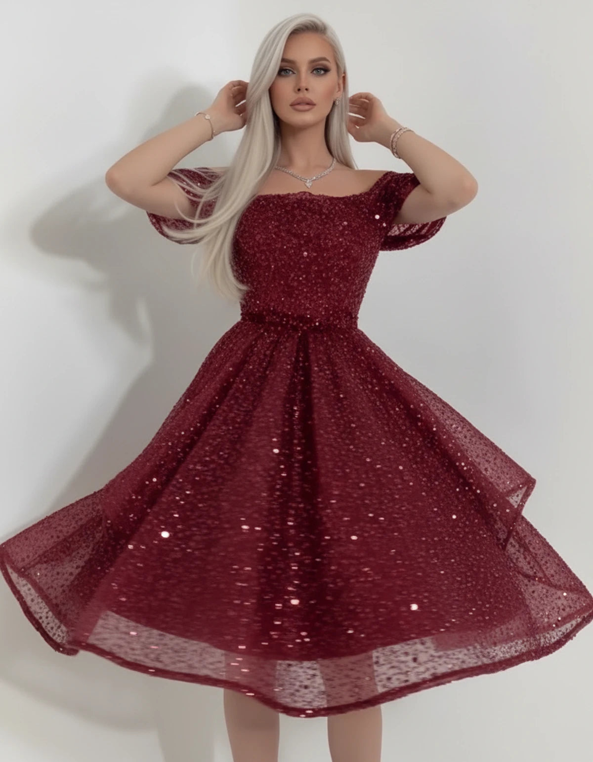 Nacrelle Mini Dress — Red | SKU: SD-11108-red-2,SD-11108-red-4,SD-11108-red-6,SD-11108-red-8,SD-11108-red-10,SD-11108-red-12,SD-11108-red-14,SD-11108-red-16,SD-11108-red-16W,SD-11108-red-18W,SD-11108-red-20W,SD-11108-red-22W