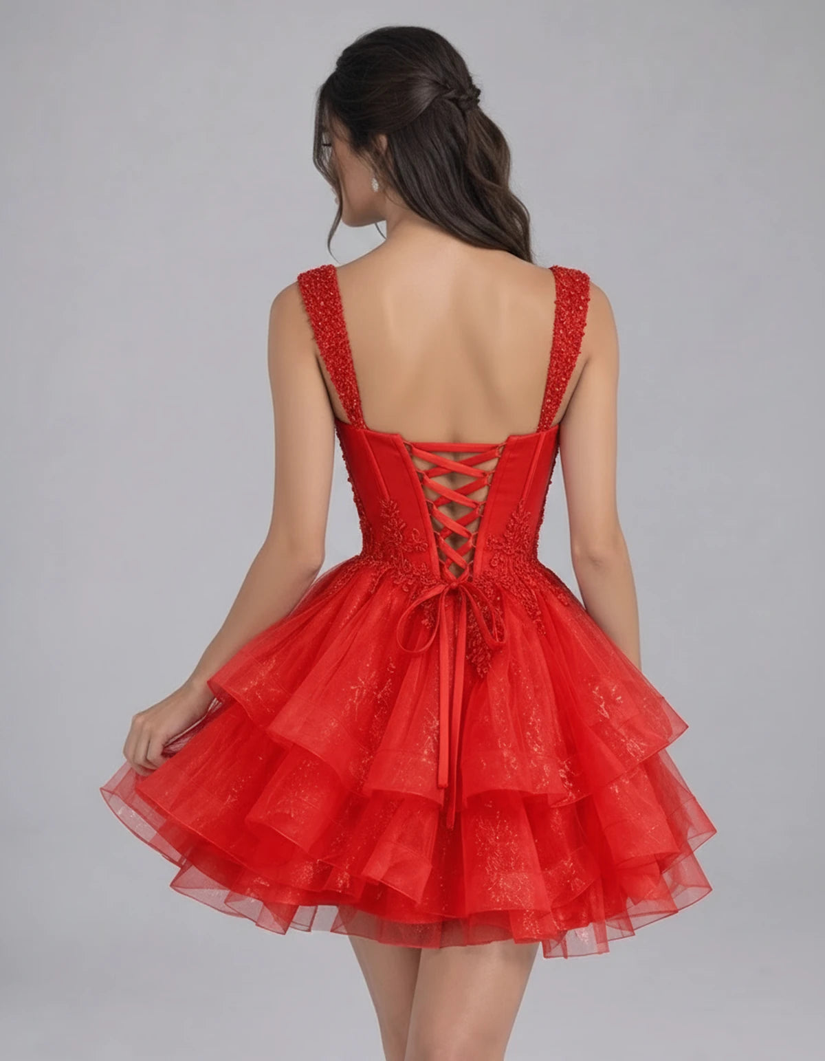 Nadalie Mini Dress — Red | SKU: SD-45915-red-2,SD-45915-red-4,SD-45915-red-6,SD-45915-red-8,SD-45915-red-10,SD-45915-red-12,SD-45915-red-14,SD-45915-red-16,SD-45915-red-16W,SD-45915-red-18W,SD-45915-red-20W,SD-45915-red-22W