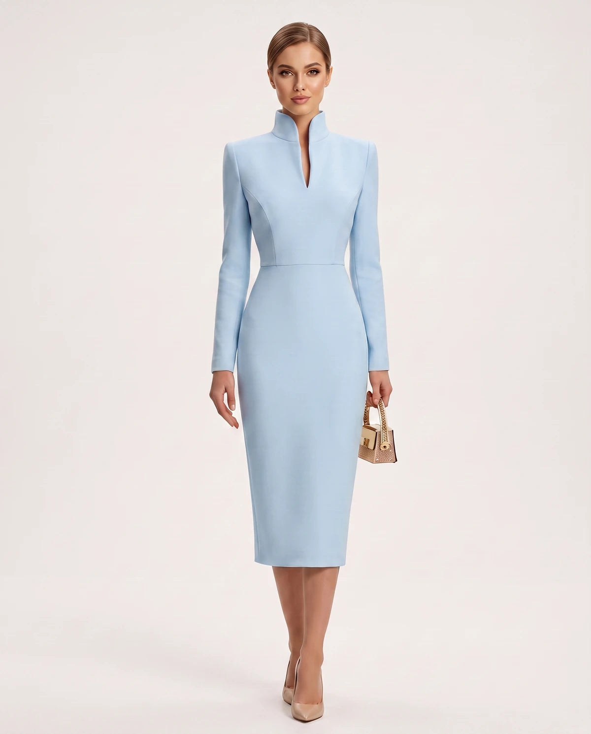 Naiara Midi Dresses — 03 Sky Blue | SKU: SD-78942-03skyblue-XS,SD-78942-03skyblue-S,SD-78942-03skyblue-M,SD-78942-03skyblue-L,SD-78942-03skyblue-XL,SD-78942-03skyblue-2XL