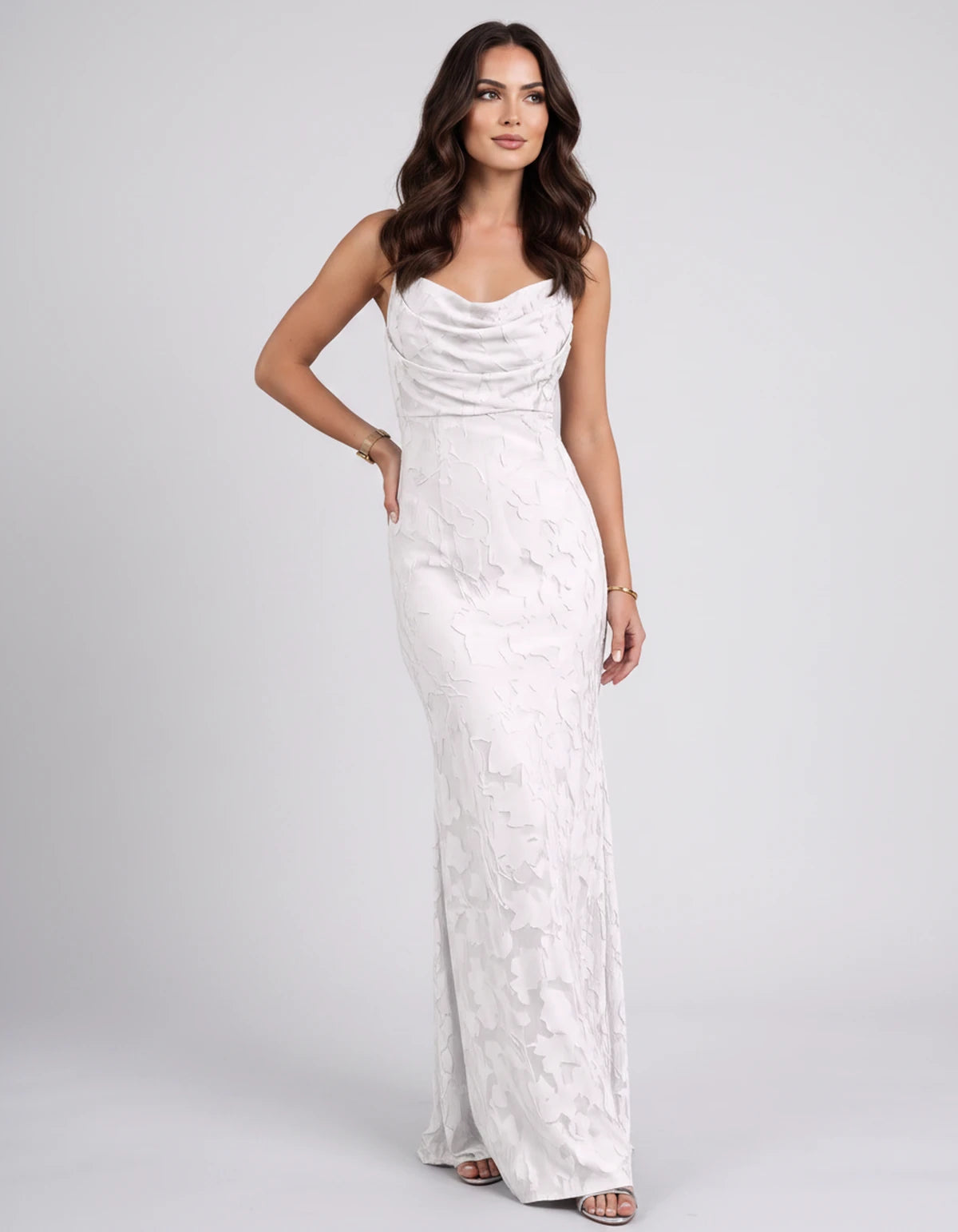 Naledi Maxi Dress — White | SKU: SD-17785-white-2,SD-17785-white-4,SD-17785-white-6,SD-17785-white-8,SD-17785-white-10,SD-17785-white-12,SD-17785-white-14,SD-17785-white-16,SD-17785-white-16W,SD-17785-white-18W,SD-17785-white-20W,SD-17785-white-22W