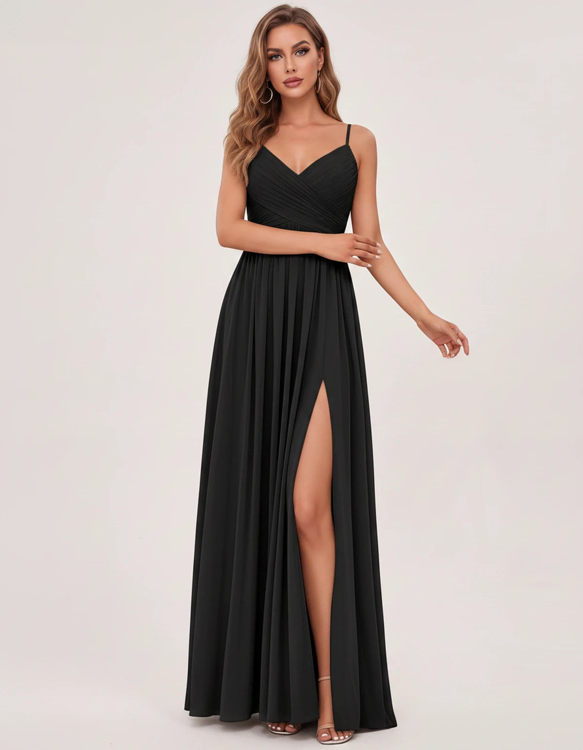 Nasturtia Maxi Dress — Black | SKU: SD-69970-black-2,SD-69970-black-4,SD-69970-black-6,SD-69970-black-8,SD-69970-black-10,SD-69970-black-12,SD-69970-black-14,SD-69970-black-16,SD-69970-black-16W,SD-69970-black-18W,SD-69970-black-20W,SD-69970-black-22W