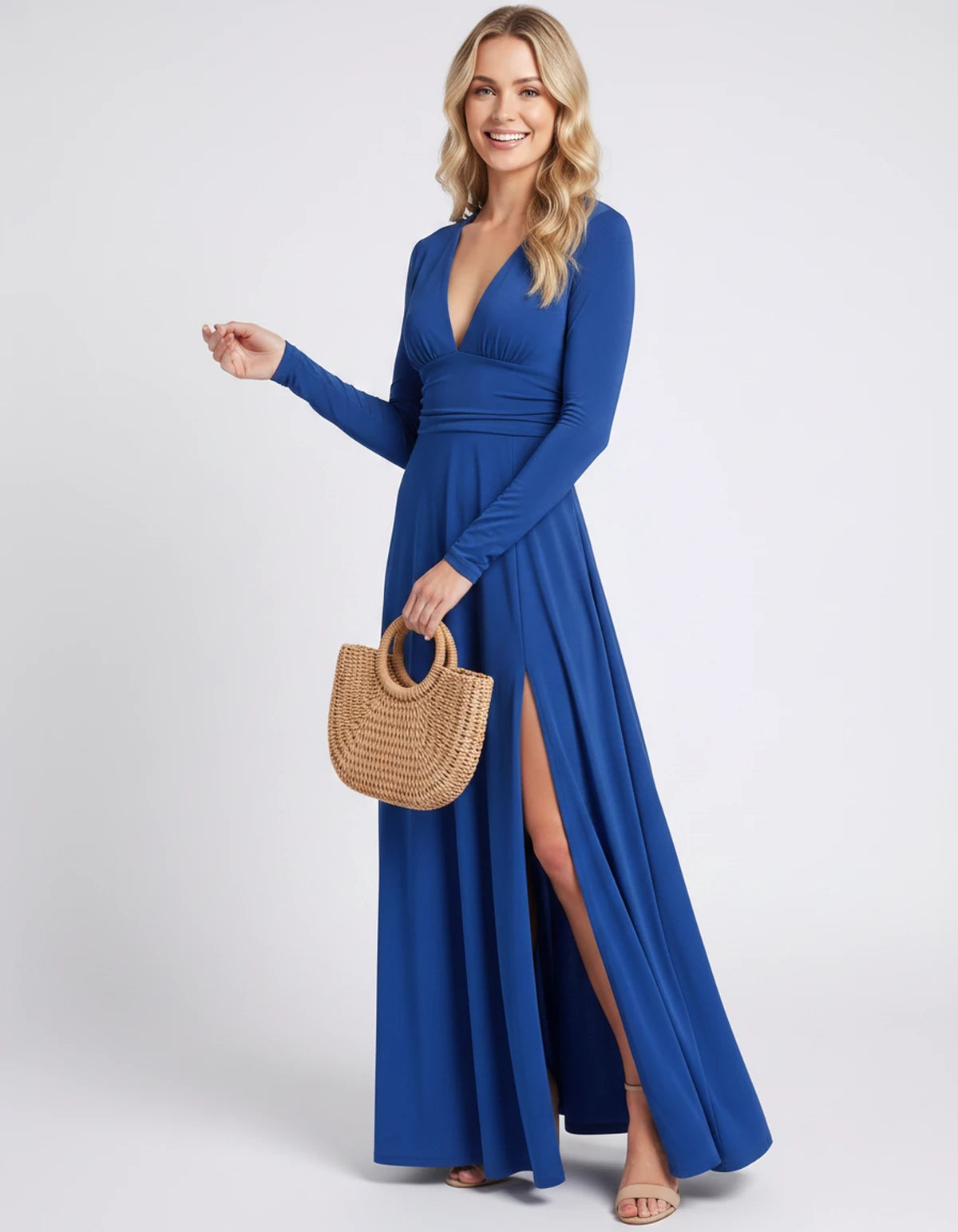 Nerea Maxi Dress — Blue | SKU: SD-59482-blue-XS,SD-59482-blue-S,SD-59482-blue-M,SD-59482-blue-L,SD-59482-blue-XL,SD-59482-blue-2XL