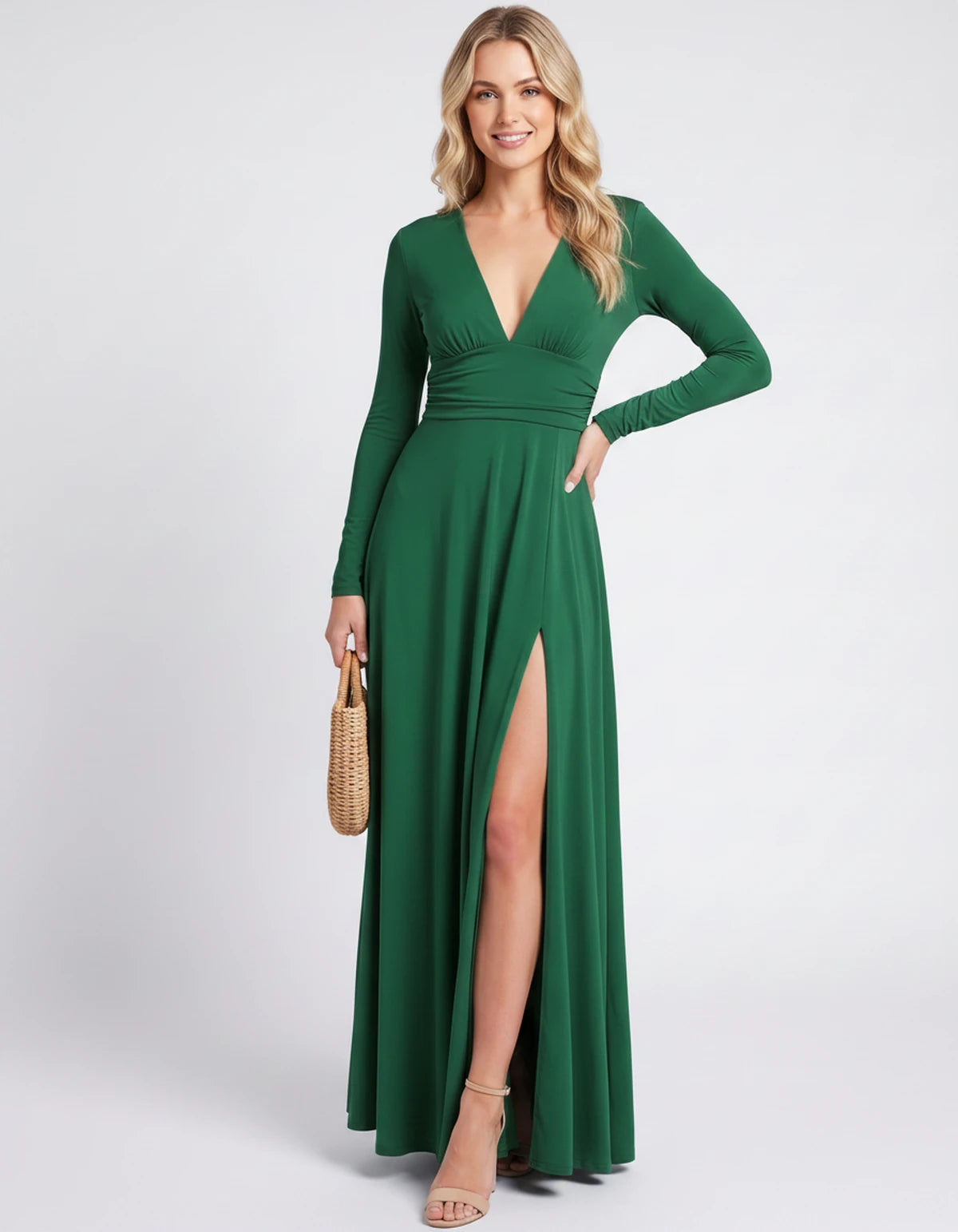 Nerea Maxi Dress — Green | SKU: SD-59482-green-XS,SD-59482-green-S,SD-59482-green-M,SD-59482-green-L,SD-59482-green-XL,SD-59482-green-2XL