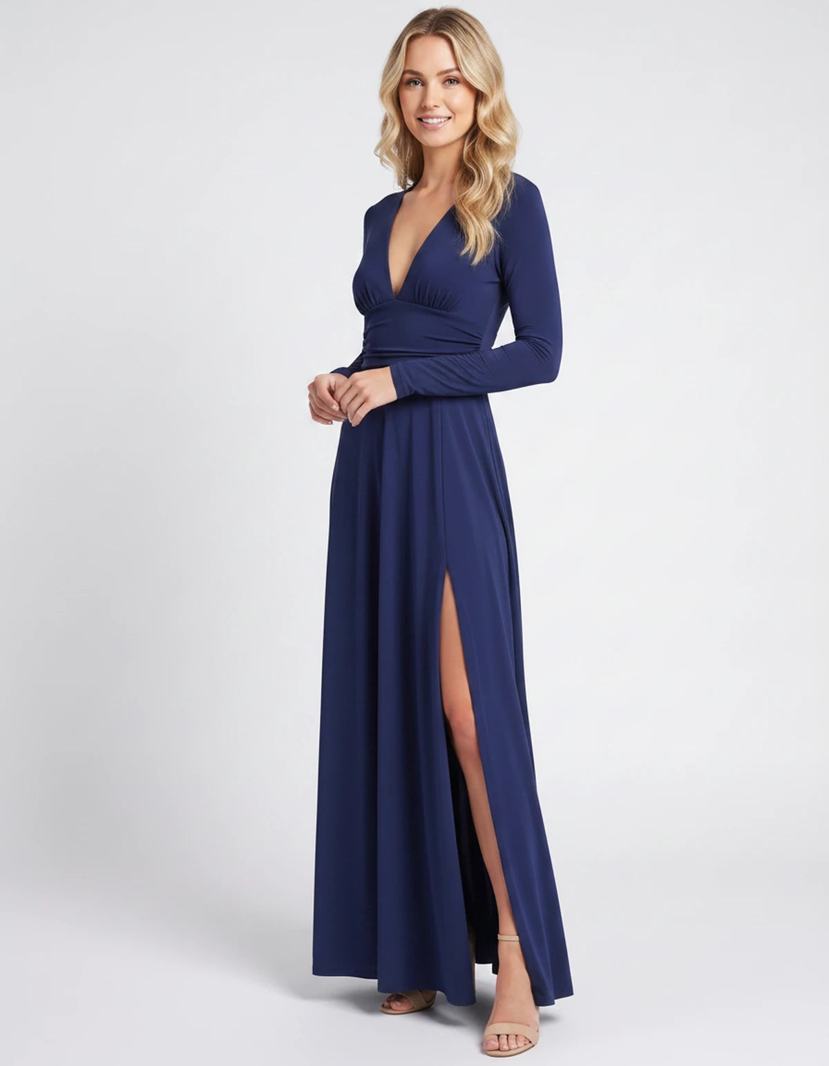 Nerea Maxi Dress — Navy Blue | SKU: SD-59482-navyblue-XS,SD-59482-navyblue-S,SD-59482-navyblue-M,SD-59482-navyblue-L,SD-59482-navyblue-XL,SD-59482-navyblue-2XL