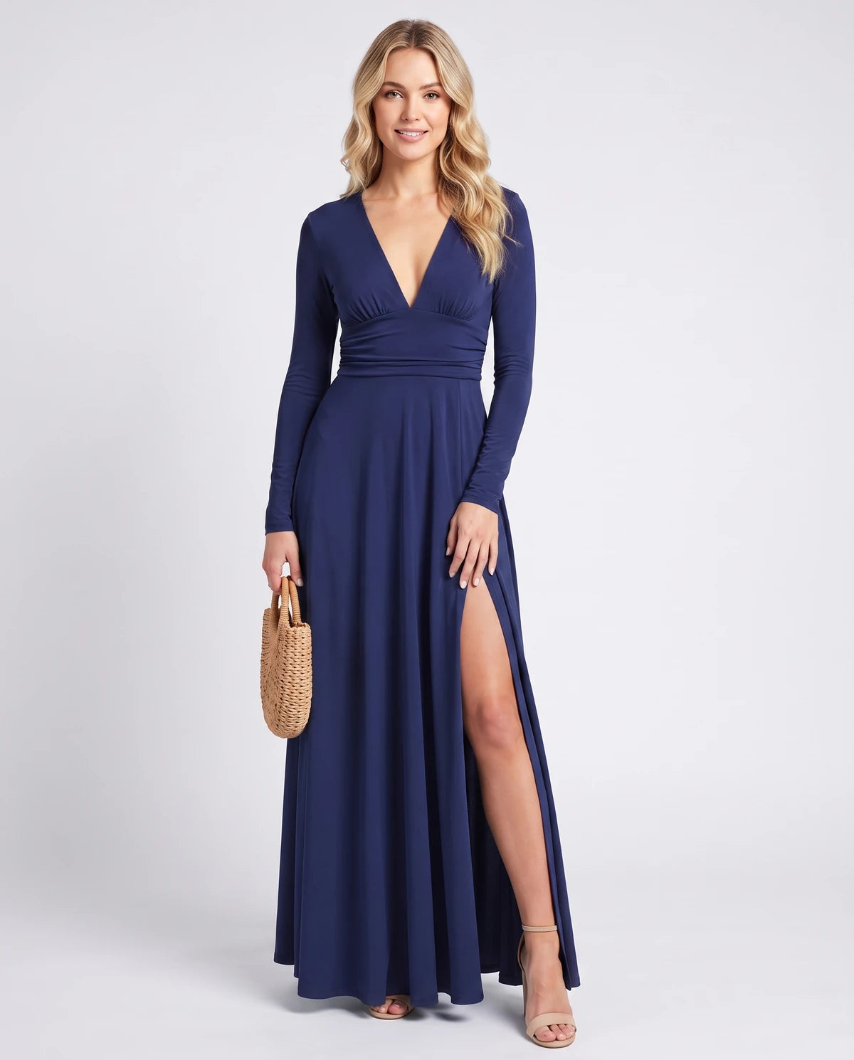 Nerea Maxi Dress — Navy Blue | SKU: SD-59482-navyblue-XS,SD-59482-navyblue-S,SD-59482-navyblue-M,SD-59482-navyblue-L,SD-59482-navyblue-XL,SD-59482-navyblue-2XL