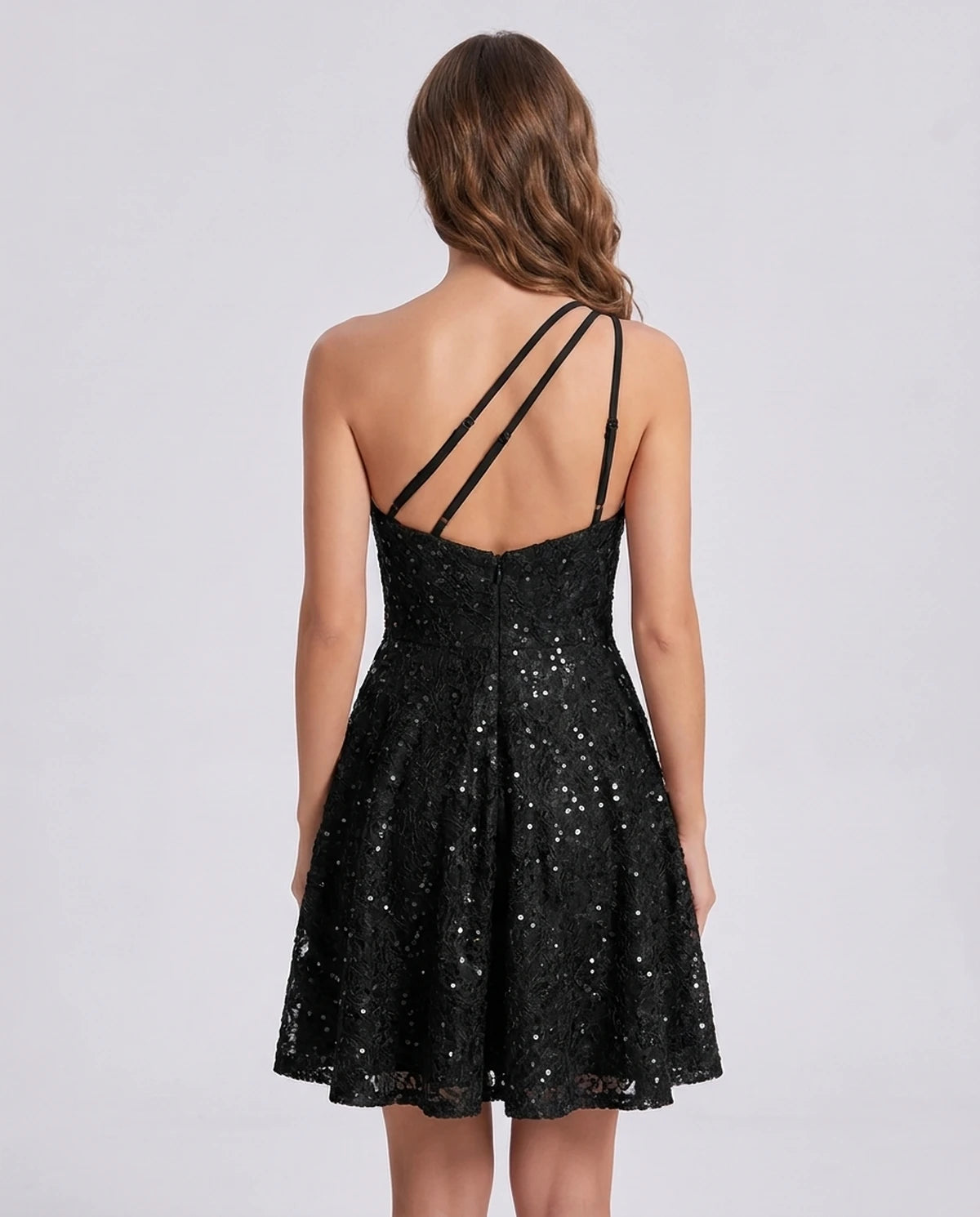 Nevaeh Mini Dress — Black | SKU: SD-87410-black-2,SD-87410-black-4,SD-87410-black-6,SD-87410-black-8,SD-87410-black-10,SD-87410-black-12,SD-87410-black-14,SD-87410-black-16,SD-87410-black-16W,SD-87410-black-18W,SD-87410-black-20W,SD-87410-black-22W
