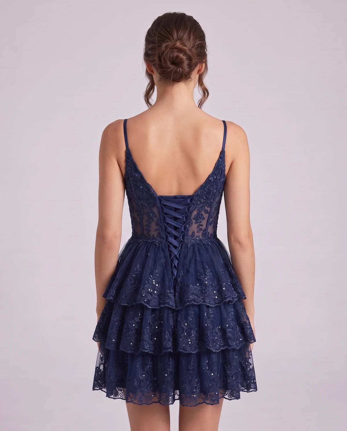 Nicolette Mini Dress — Navy | SKU: SD-70322-navy-2,SD-70322-navy-4,SD-70322-navy-6,SD-70322-navy-8,SD-70322-navy-10,SD-70322-navy-12,SD-70322-navy-14,SD-70322-navy-16,SD-70322-navy-18W,SD-70322-navy-20W,SD-70322-navy-22W,SD-70322-navy-24W