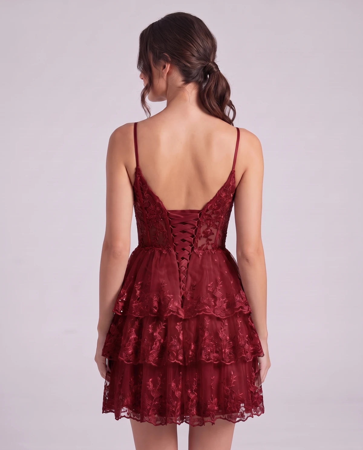 Nicolette Mini Dress — Red | SKU: SD-70322-red-2,SD-70322-red-4,SD-70322-red-6,SD-70322-red-8,SD-70322-red-10,SD-70322-red-12,SD-70322-red-14,SD-70322-red-16,SD-70322-red-18W,SD-70322-red-20W,SD-70322-red-22W,SD-70322-red-24W