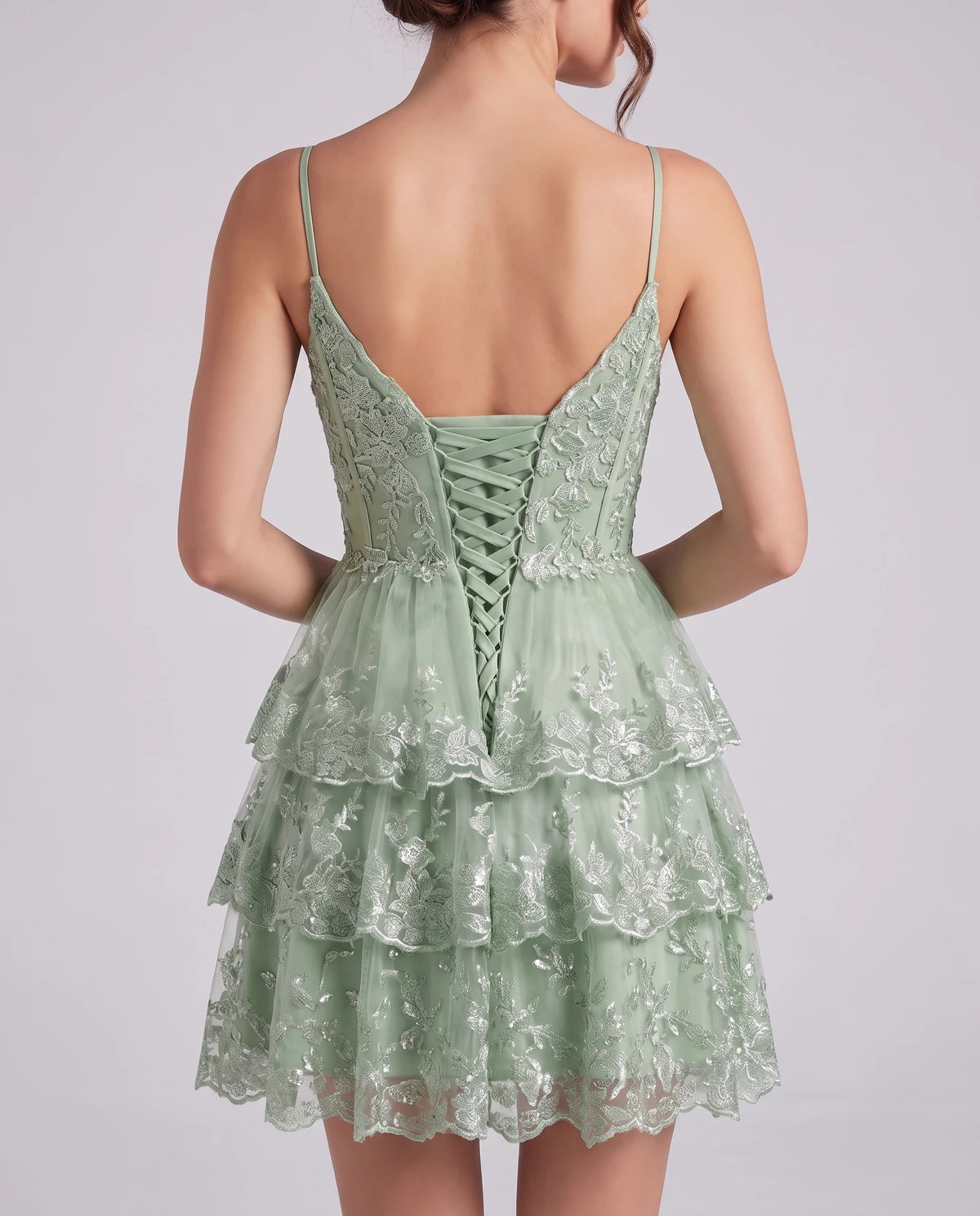 Nicolette Mini Dress — Sage Green | SKU: SD-70322-sagegreen-2,SD-70322-sagegreen-4,SD-70322-sagegreen-6,SD-70322-sagegreen-8,SD-70322-sagegreen-10,SD-70322-sagegreen-12,SD-70322-sagegreen-14,SD-70322-sagegreen-16,SD-70322-sagegreen-18W,SD-70322-sagegreen-20W,SD-70322-sagegreen-22W,SD-70322-sagegreen-24W