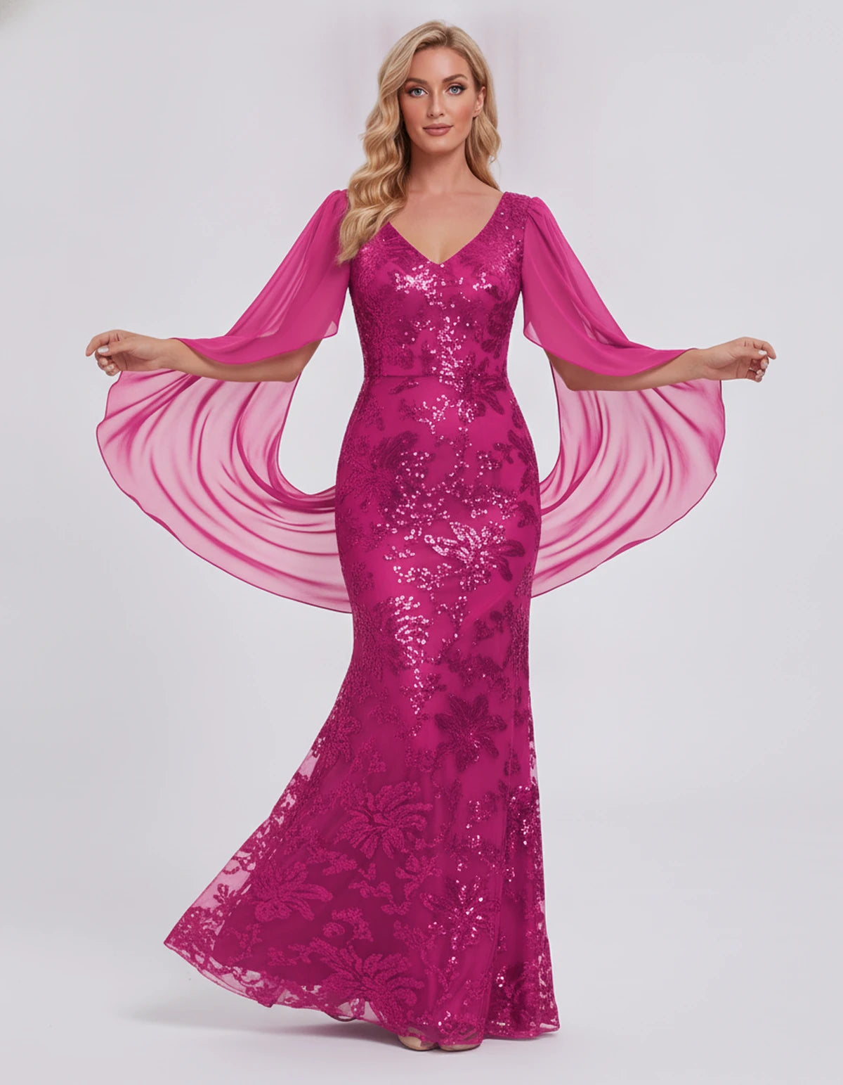 Nightingale Maxi Dress — Hot Pink | SKU: SD-21944-hotpink-2,SD-21944-hotpink-4,SD-21944-hotpink-6,SD-21944-hotpink-8,SD-21944-hotpink-10,SD-21944-hotpink-12,SD-21944-hotpink-14,SD-21944-hotpink-16,SD-21944-hotpink-16W,SD-21944-hotpink-18W,SD-21944-hotpink-20W,SD-21944-hotpink-22W