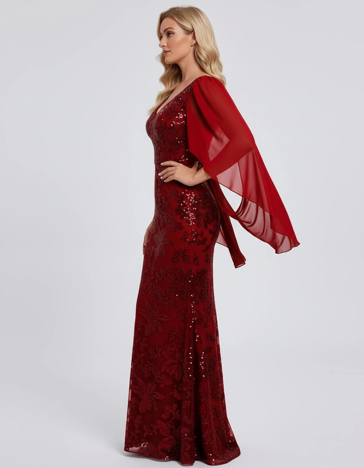 Nightingale Maxi Dress — Red | SKU: SD-21944-red-2,SD-21944-red-4,SD-21944-red-6,SD-21944-red-8,SD-21944-red-10,SD-21944-red-12,SD-21944-red-14,SD-21944-red-16,SD-21944-red-16W,SD-21944-red-18W,SD-21944-red-20W,SD-21944-red-22W