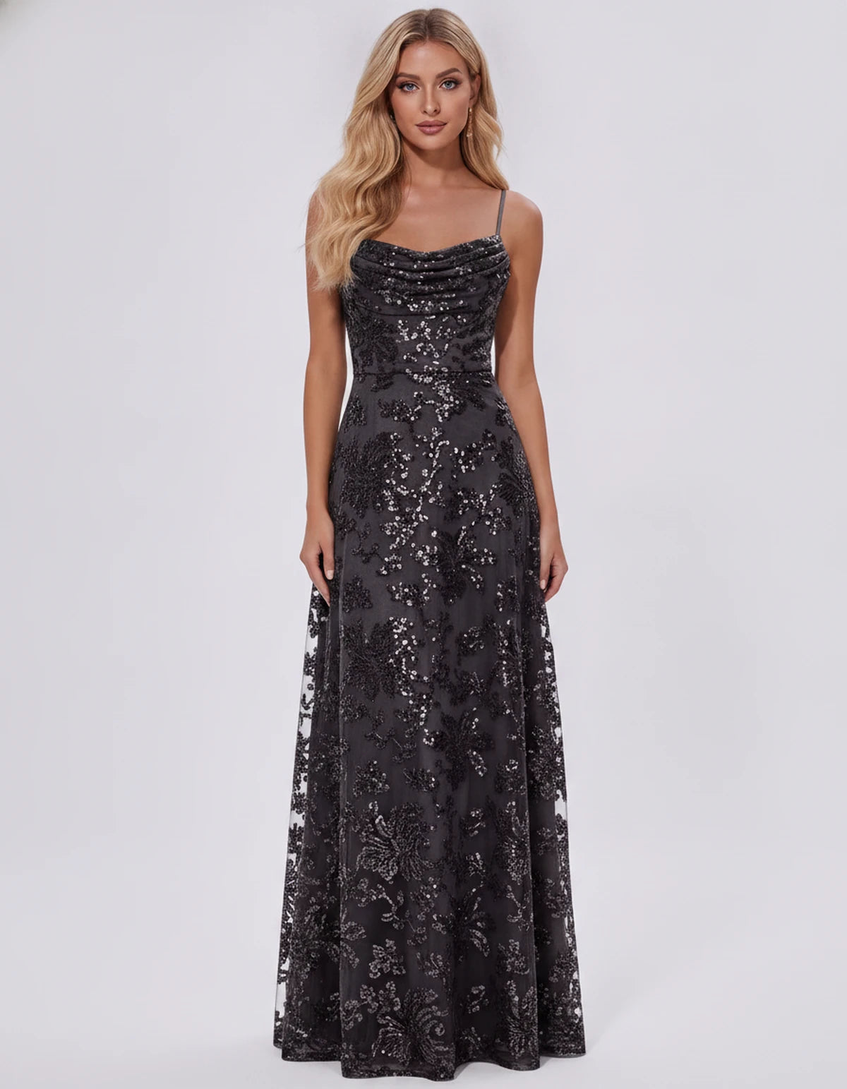 Nimuelle Maxi Dress — Black | SKU: SD-93381-black-2,SD-93381-black-4,SD-93381-black-6,SD-93381-black-8,SD-93381-black-10,SD-93381-black-12,SD-93381-black-14,SD-93381-black-16,SD-93381-black-16W,SD-93381-black-18W,SD-93381-black-20W,SD-93381-black-22W