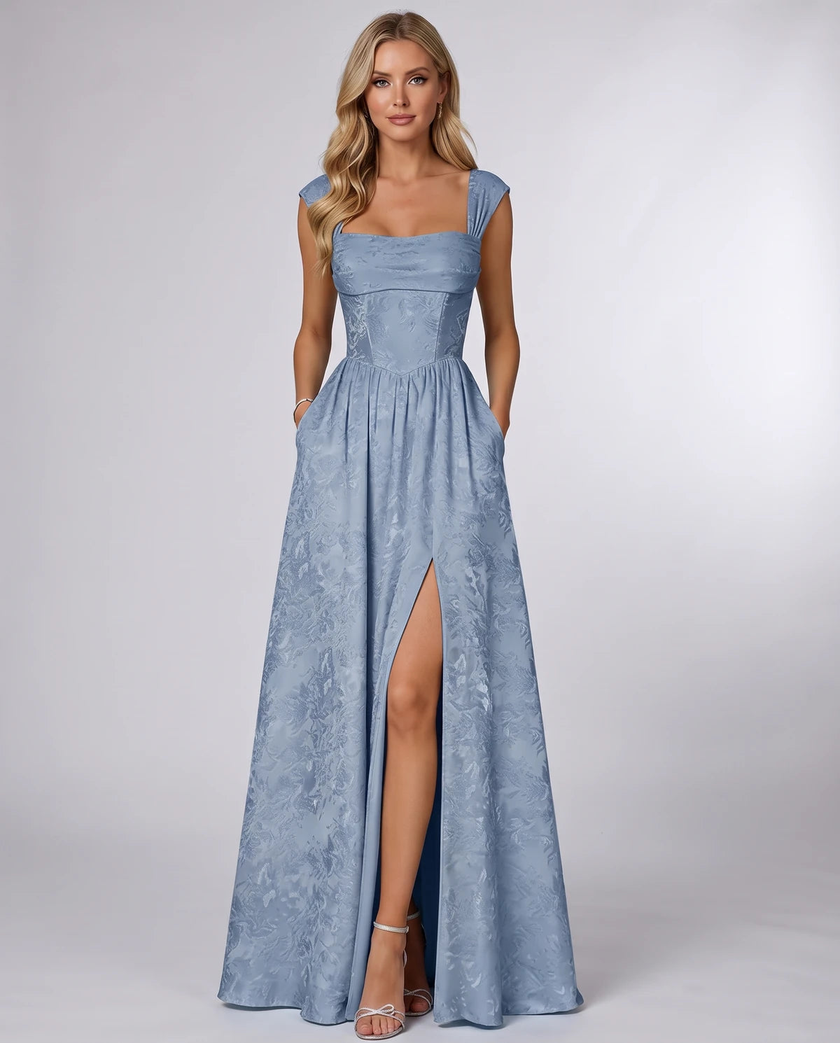 Oceane Maxi Dress — Dusty Blue