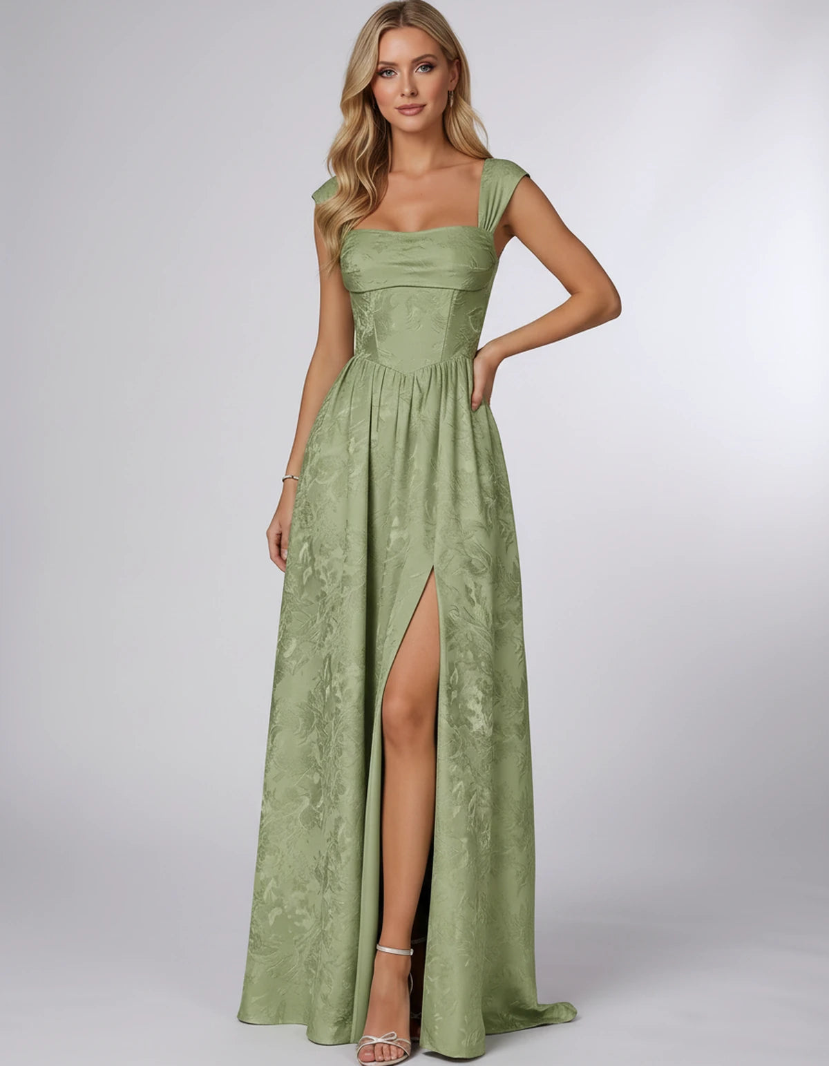 Oceane Maxi Dress — Dusty Sage | SKU: SD-42633-dustysage-2,SD-42633-dustysage-4,SD-42633-dustysage-6,SD-42633-dustysage-8,SD-42633-dustysage-10,SD-42633-dustysage-12,SD-42633-dustysage-14,SD-42633-dustysage-16,SD-42633-dustysage-16W,SD-42633-dustysage-18W,SD-42633-dustysage-20W,SD-42633-dustysage-22W