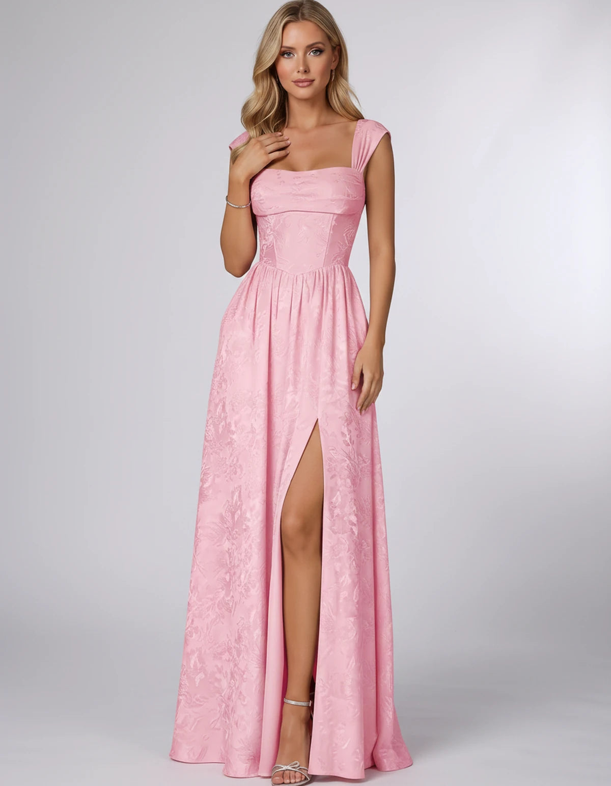 Oceane Maxi Dress — Pink | SKU: SD-42633-pink-2,SD-42633-pink-4,SD-42633-pink-6,SD-42633-pink-8,SD-42633-pink-10,SD-42633-pink-12,SD-42633-pink-14,SD-42633-pink-16,SD-42633-pink-16W,SD-42633-pink-18W,SD-42633-pink-20W,SD-42633-pink-22W