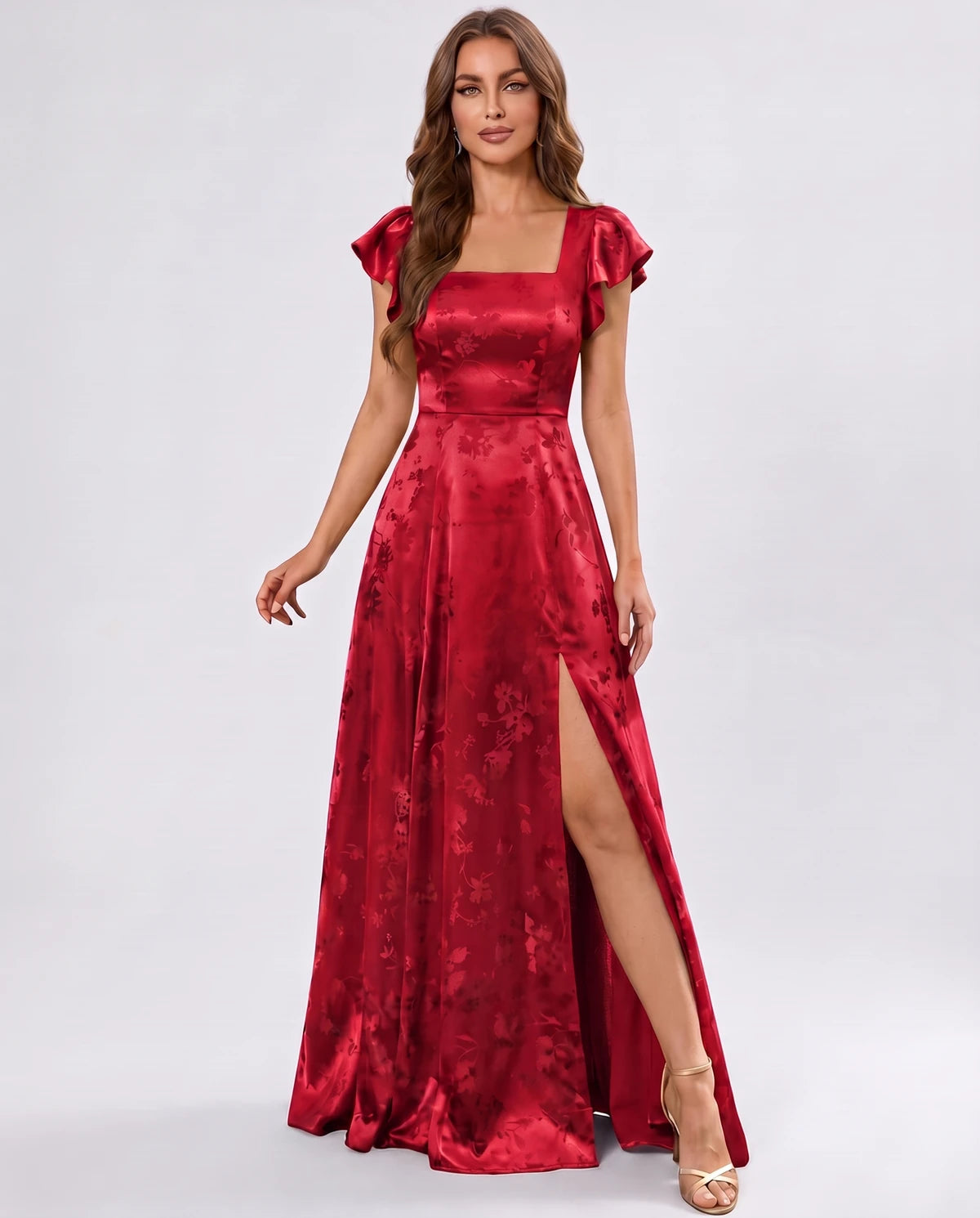 Odelia Maxi Dress — Red | SKU: SD-46794-red-2,SD-46794-red-4,SD-46794-red-6,SD-46794-red-8,SD-46794-red-10,SD-46794-red-12,SD-46794-red-14,SD-46794-red-16,SD-46794-red-16W,SD-46794-red-18W,SD-46794-red-20W,SD-46794-red-22W