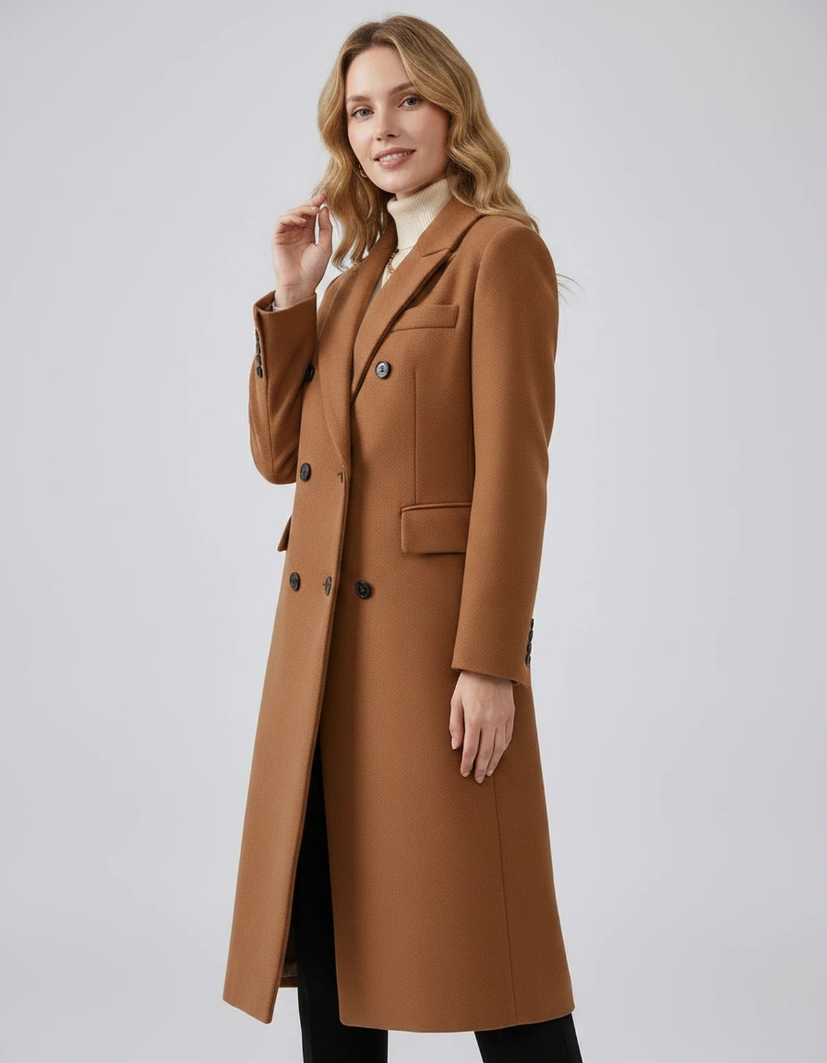 Oleander Coat — Brown | SKU: SD-13109-brown-XS,SD-13109-brown-S,SD-13109-brown-M,SD-13109-brown-L,SD-13109-brown-XL,SD-13109-brown-2XL