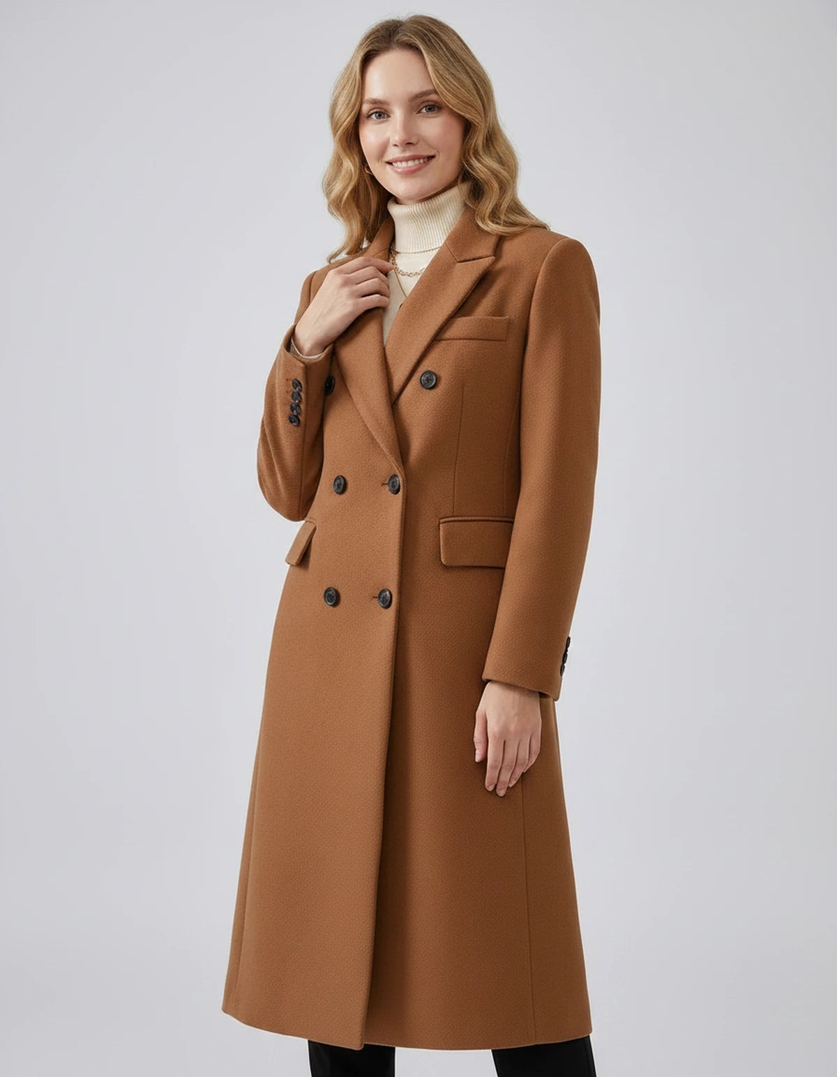 Oleander Coat — Brown | SKU: SD-13109-brown-XS,SD-13109-brown-S,SD-13109-brown-M,SD-13109-brown-L,SD-13109-brown-XL,SD-13109-brown-2XL