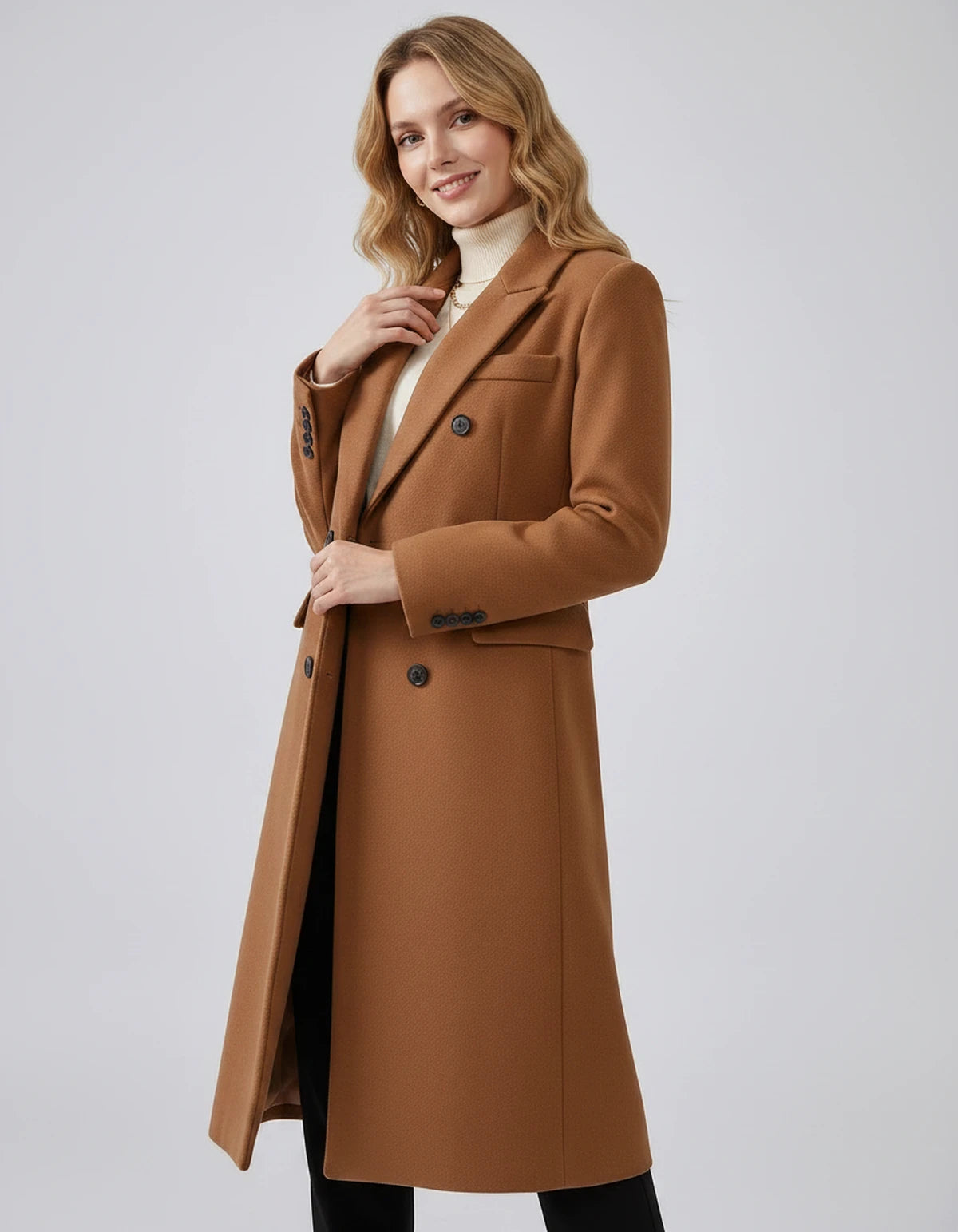 Oleander Coat — Brown | SKU: SD-13109-brown-XS,SD-13109-brown-S,SD-13109-brown-M,SD-13109-brown-L,SD-13109-brown-XL,SD-13109-brown-2XL
