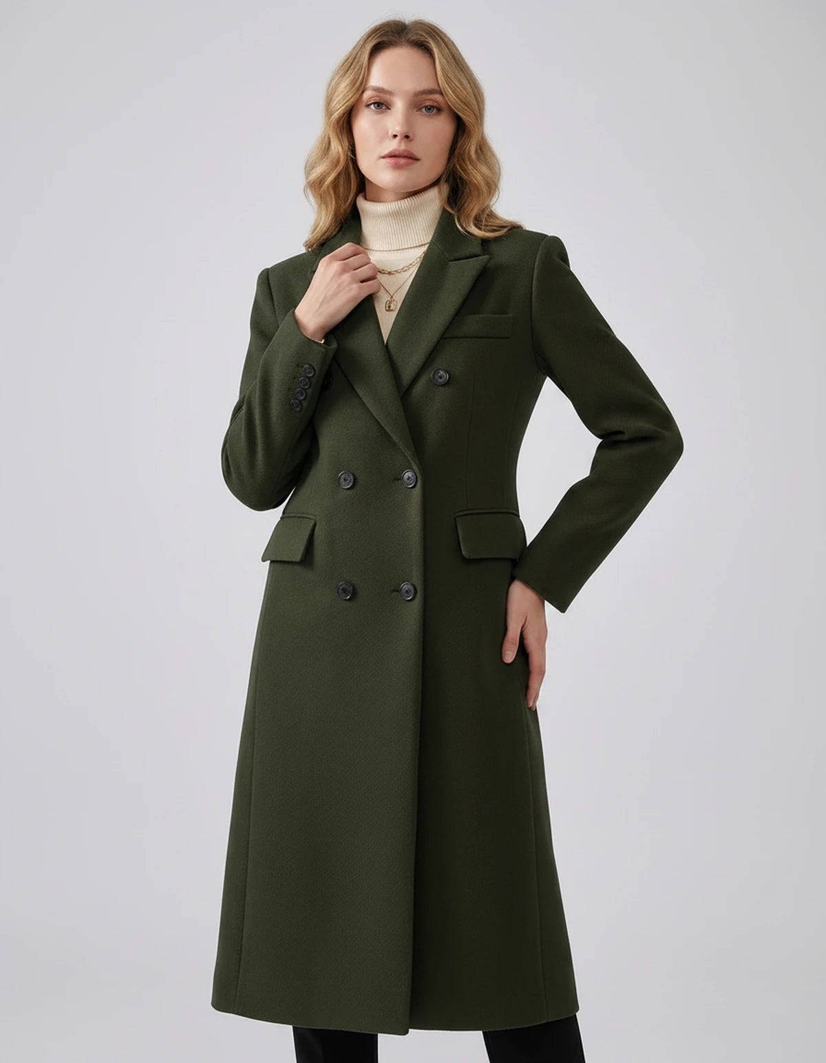 Oleander Coat — Dark Green | SKU: SD-13109-darkgreen-XS,SD-13109-darkgreen-S,SD-13109-darkgreen-M,SD-13109-darkgreen-L,SD-13109-darkgreen-XL,SD-13109-darkgreen-2XL