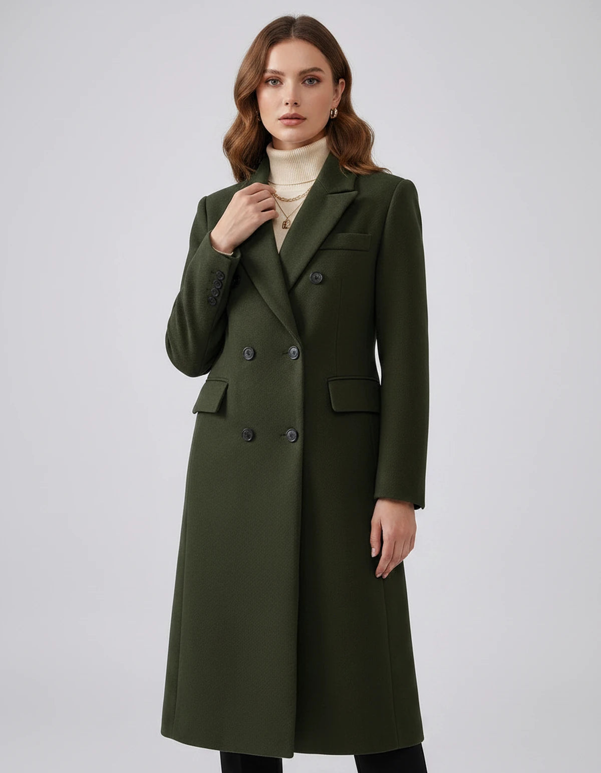 Oleander Coat — Dark Green | SKU: SD-13109-darkgreen-XS,SD-13109-darkgreen-S,SD-13109-darkgreen-M,SD-13109-darkgreen-L,SD-13109-darkgreen-XL,SD-13109-darkgreen-2XL