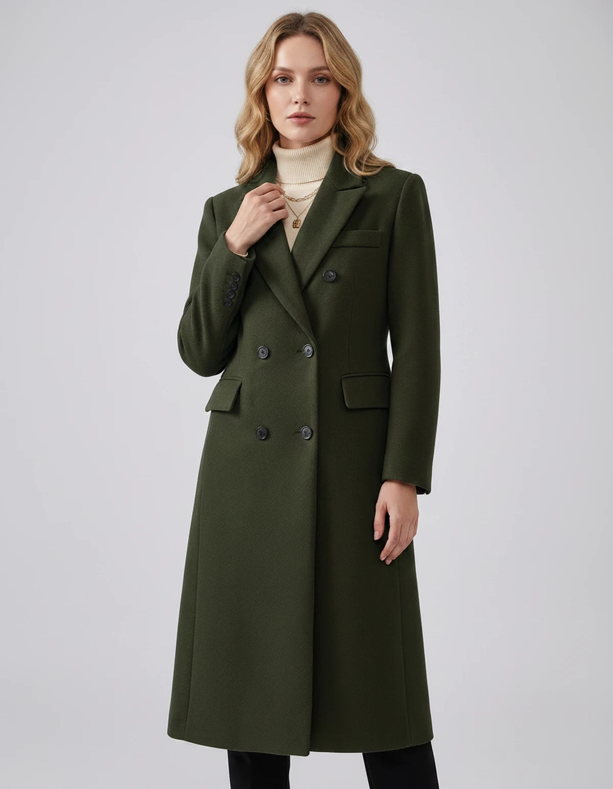 Oleander Coat — Dark Green | SKU: SD-13109-darkgreen-XS,SD-13109-darkgreen-S,SD-13109-darkgreen-M,SD-13109-darkgreen-L,SD-13109-darkgreen-XL,SD-13109-darkgreen-2XL