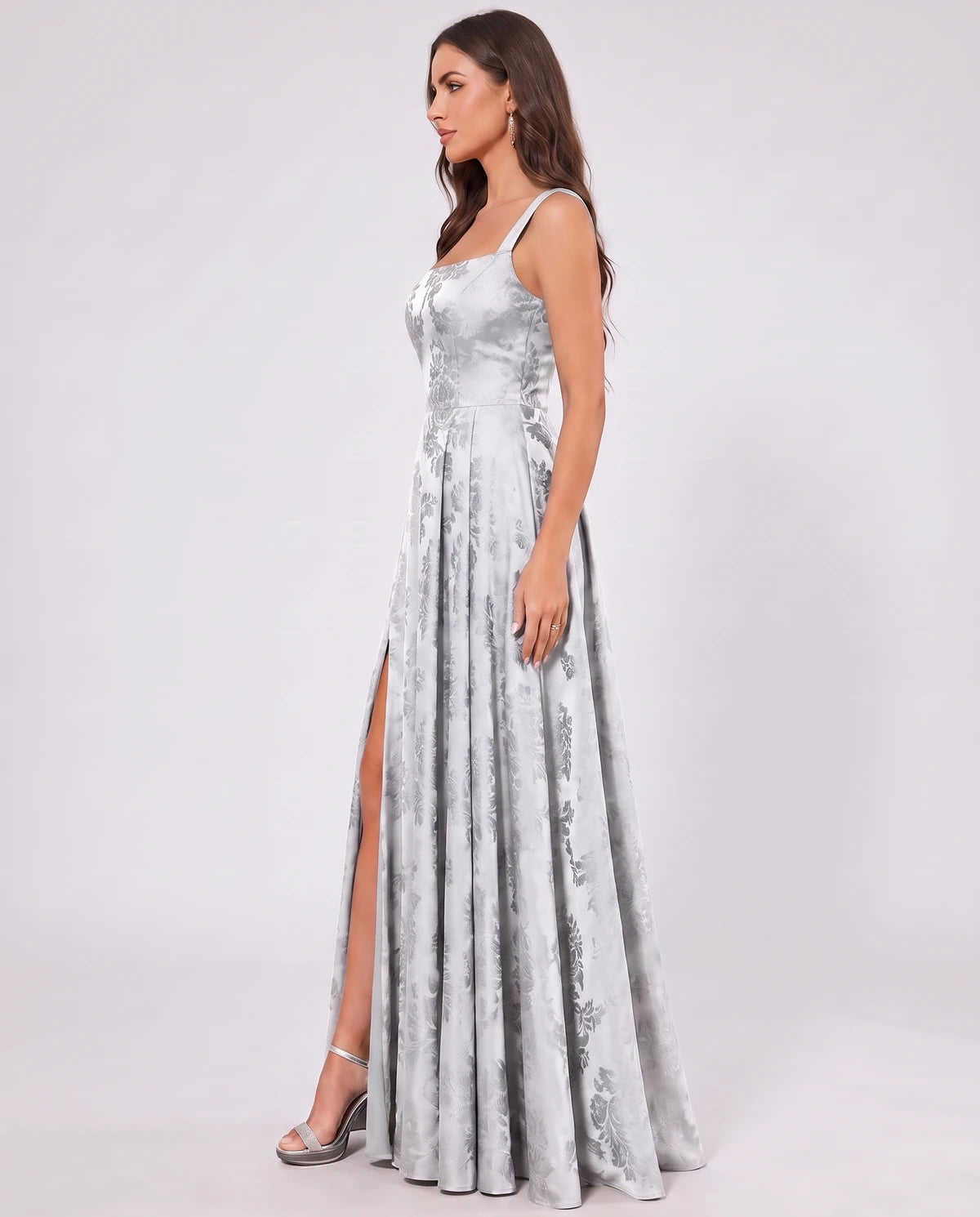 Ombrelle Maxi Dress — White | SKU: SD-34098-white-2,SD-34098-white-4,SD-34098-white-6,SD-34098-white-8,SD-34098-white-10,SD-34098-white-12,SD-34098-white-14,SD-34098-white-16,SD-34098-white-16W,SD-34098-white-18W,SD-34098-white-20W,SD-34098-white-22W