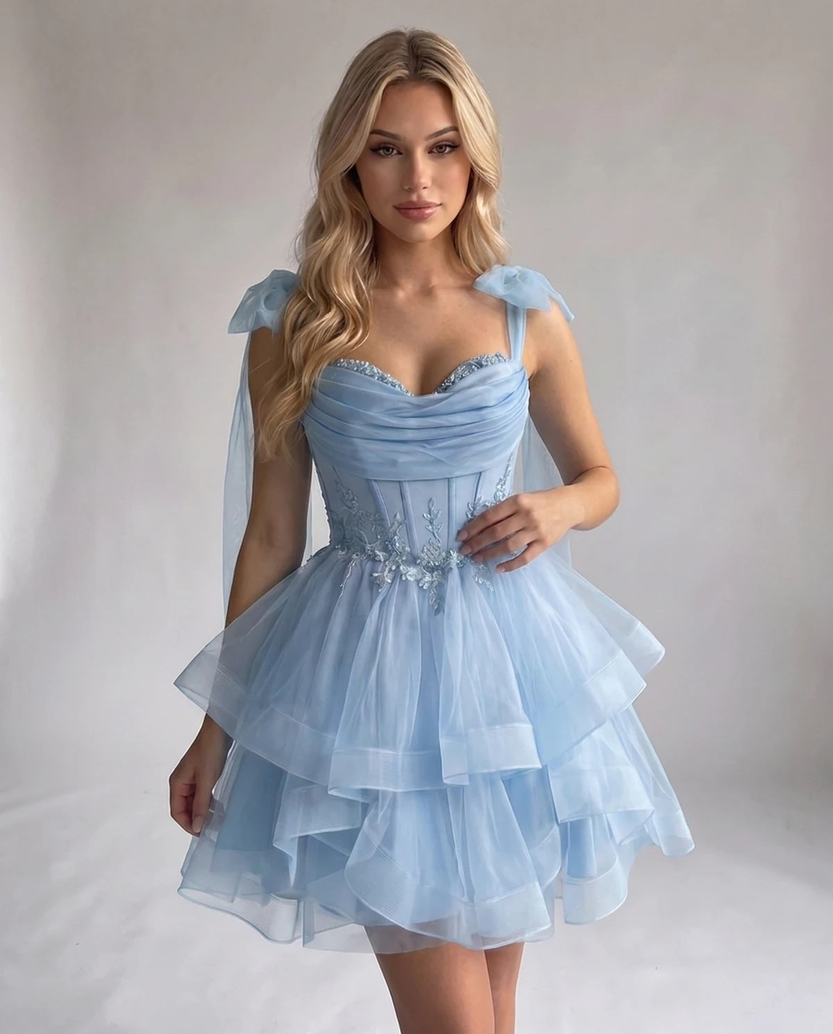 Opaline Mini Dress — Light Blue | SKU: SD-12029-lightblue-2,SD-12029-lightblue-4,SD-12029-lightblue-6,SD-12029-lightblue-8,SD-12029-lightblue-10,SD-12029-lightblue-12,SD-12029-lightblue-14,SD-12029-lightblue-14W,SD-12029-lightblue-16,SD-12029-lightblue-16W,SD-12029-lightblue-18W,SD-12029-lightblue-20W