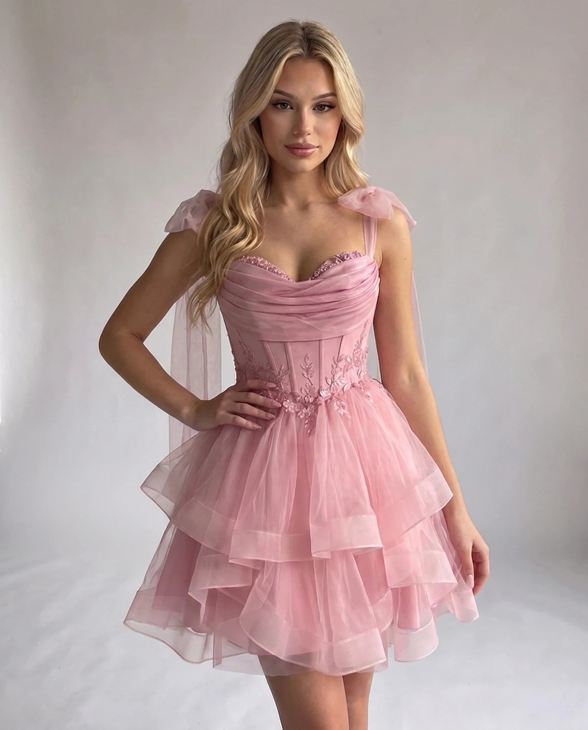 Opaline Mini Dress — Pink | SKU: SD-12029-pink-2,SD-12029-pink-4,SD-12029-pink-6,SD-12029-pink-8,SD-12029-pink-10,SD-12029-pink-12,SD-12029-pink-14,SD-12029-pink-14W,SD-12029-pink-16,SD-12029-pink-16W,SD-12029-pink-18W,SD-12029-pink-20W